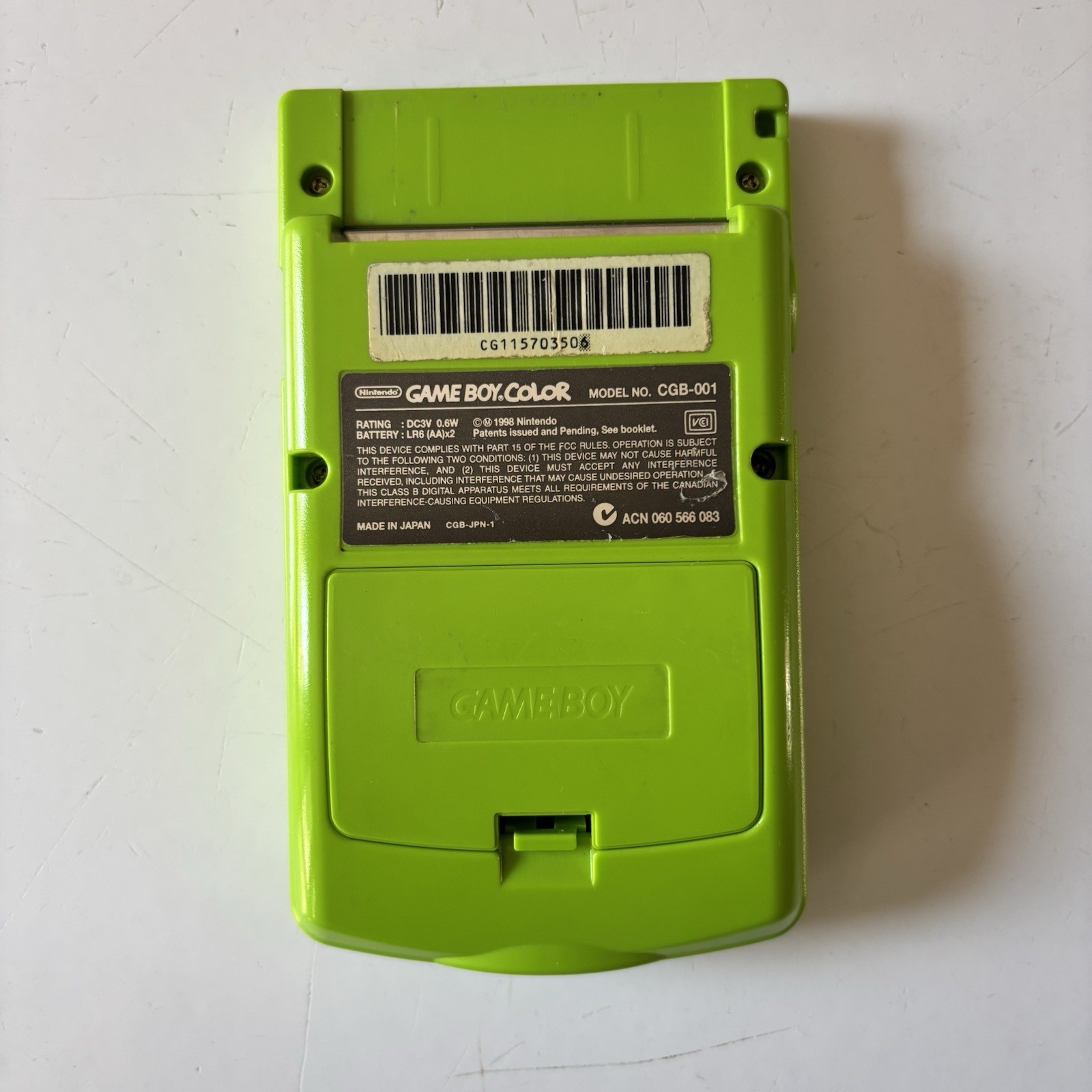 Nintendo Game Boy Color Kiwi Lime Green Handheld Console System, Tested, Working