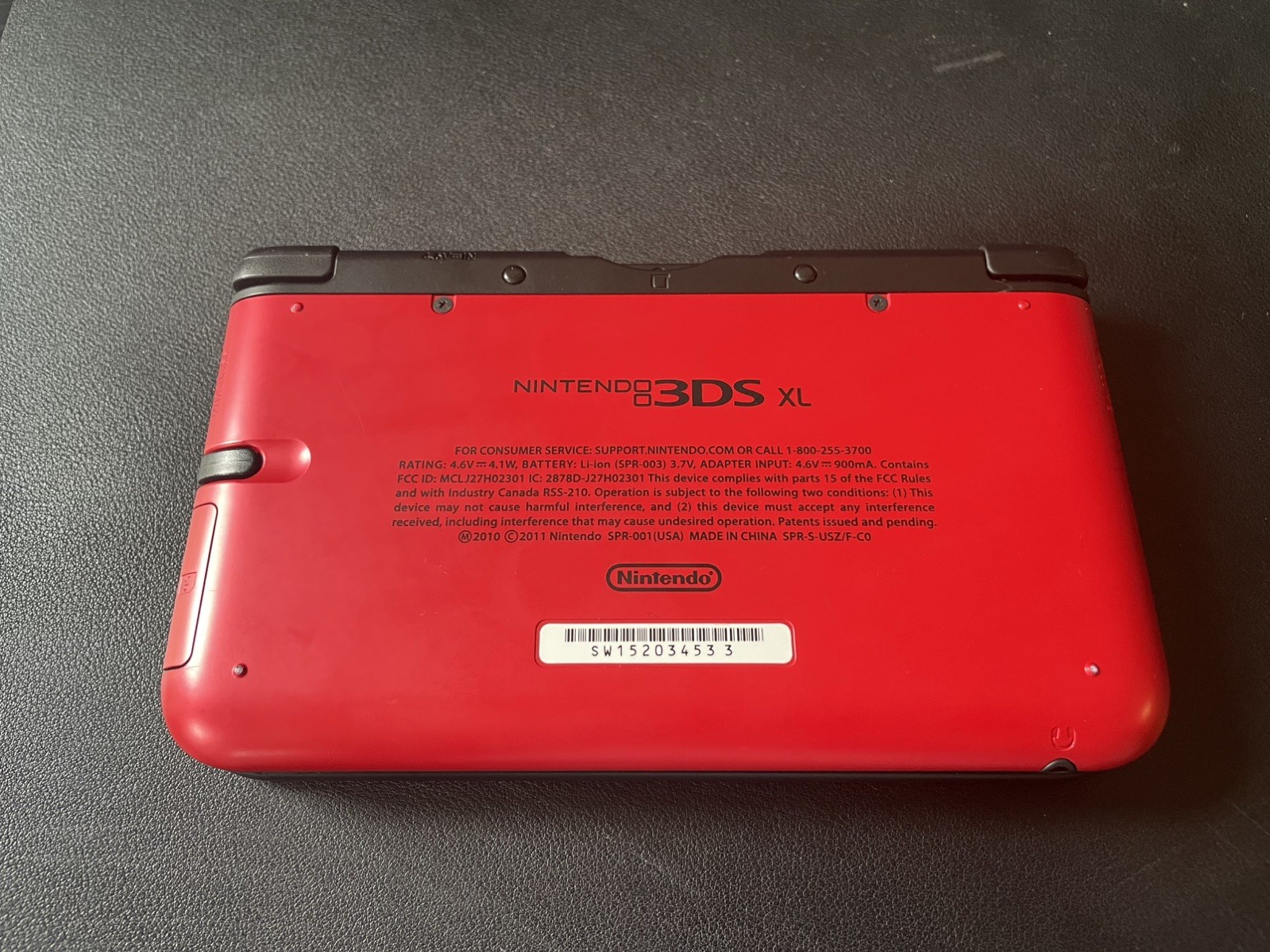 Nintendo 3DS XL Red Black Handheld Console SPR-003 USA Charger Stylus Bundle