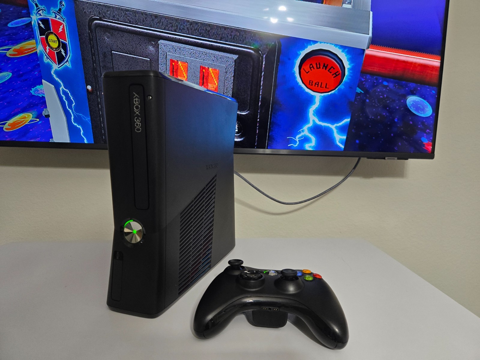 Xbox 360 S Slim Glossy Black Console 320GB HDD w/ Controller Renewed