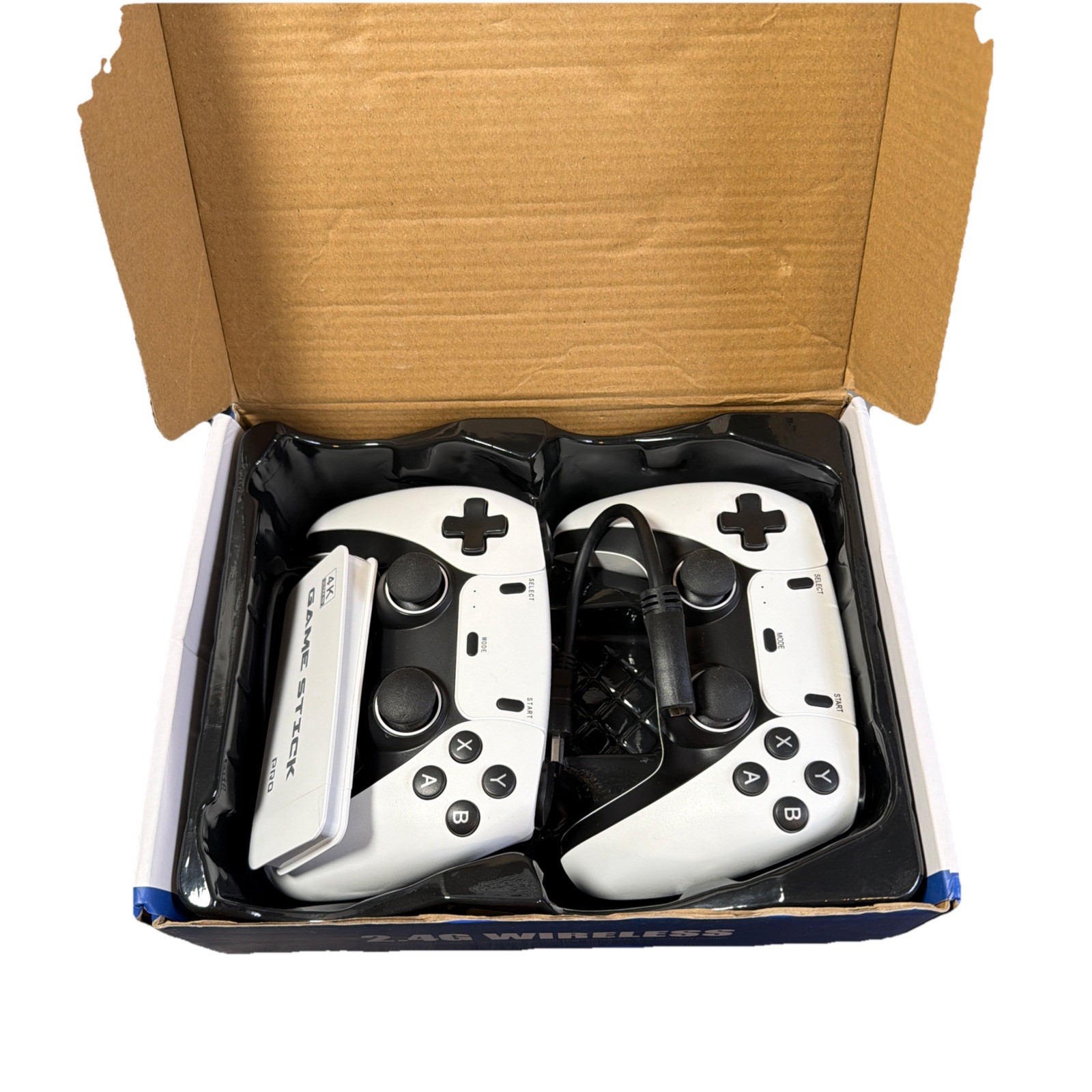 2.4G Wireless Retro Game Console Stick With Two Controllers Open Box