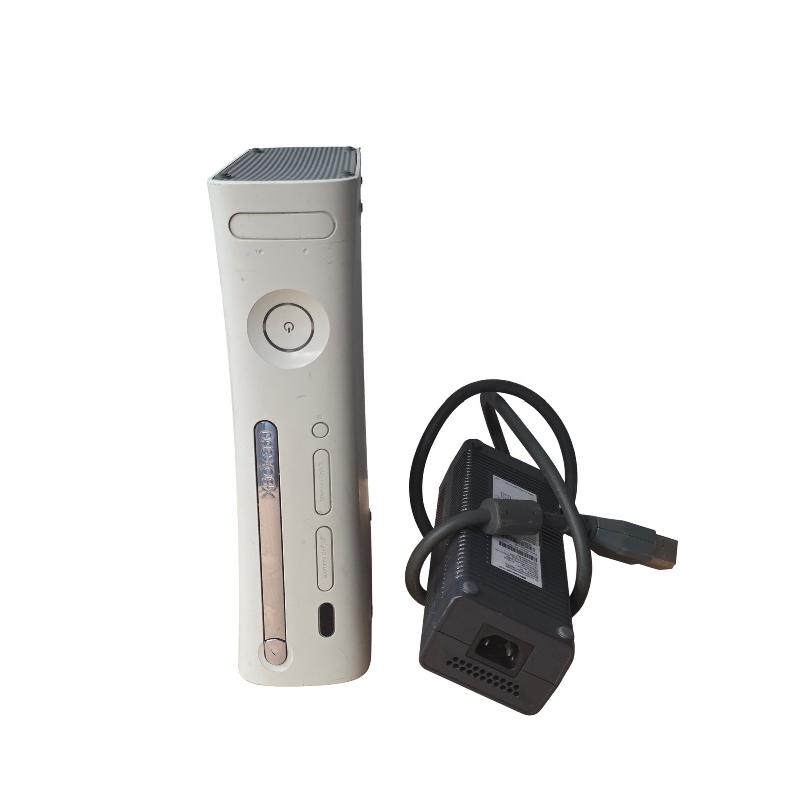 Microsoft Xbox 360 Original Console White 2006 w/ PSU Untested For Part/ Repair