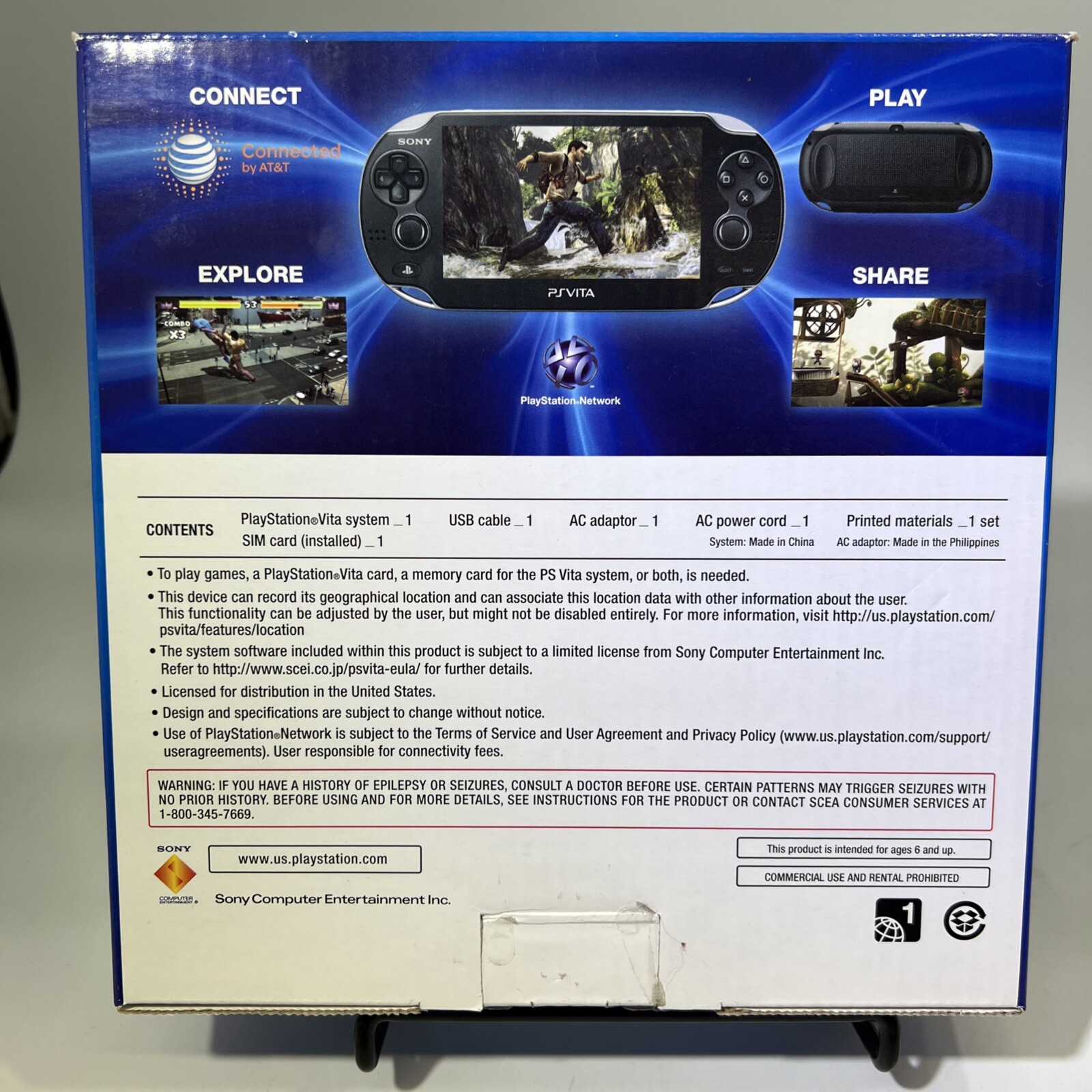 Sony PlayStation Vita PsVita 3G/Wi-Fi Handheld Console First Edition Bundle