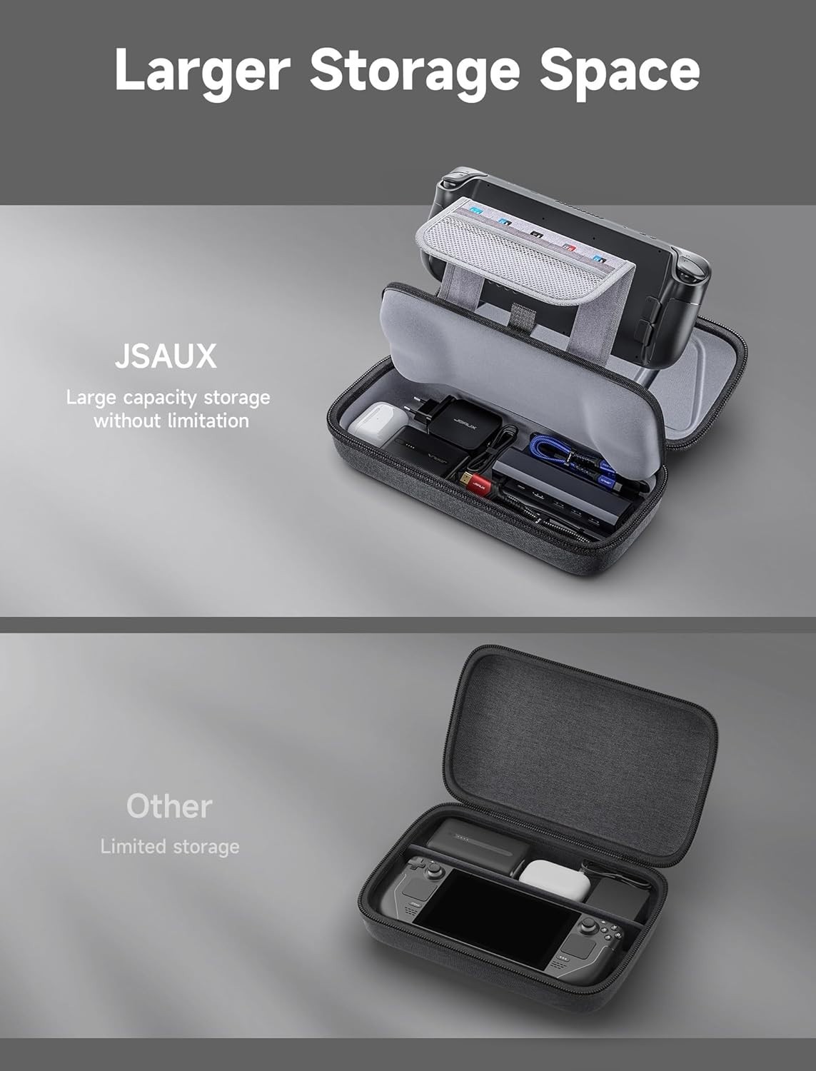 Elegant Hard Shell Carrying Case for Steam Deck & ROG Ally – Portable Protection