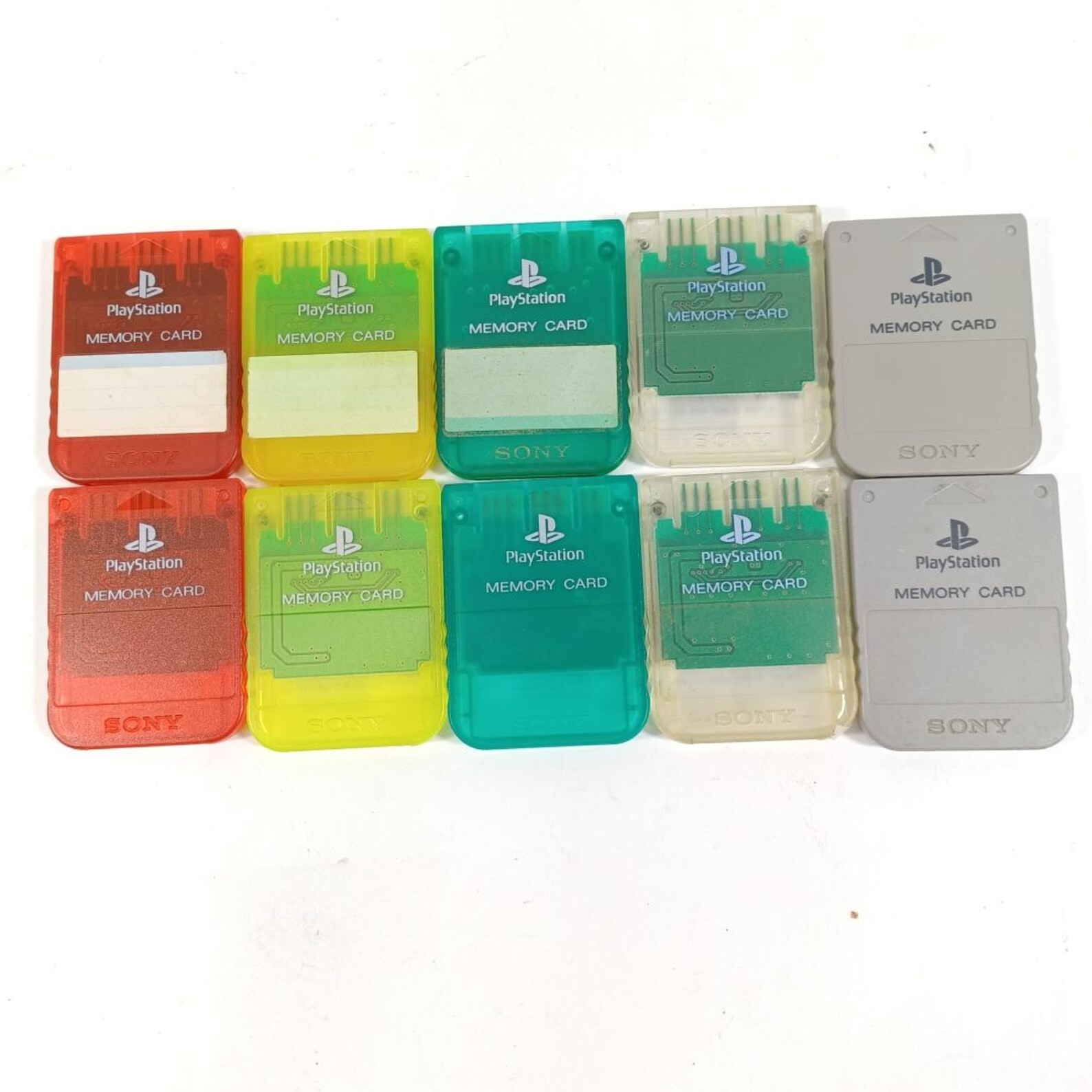 Sony PS1 Memory Card Lot of 10 Genuine PlayStation 1 15 Blocks TESTED & WORKING
