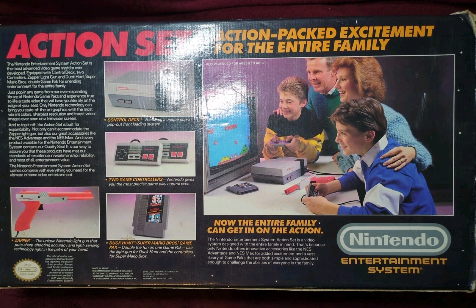 Nintendo NES Action Set Home Console – Grey Box /w Styro – Tested With 8 Games!