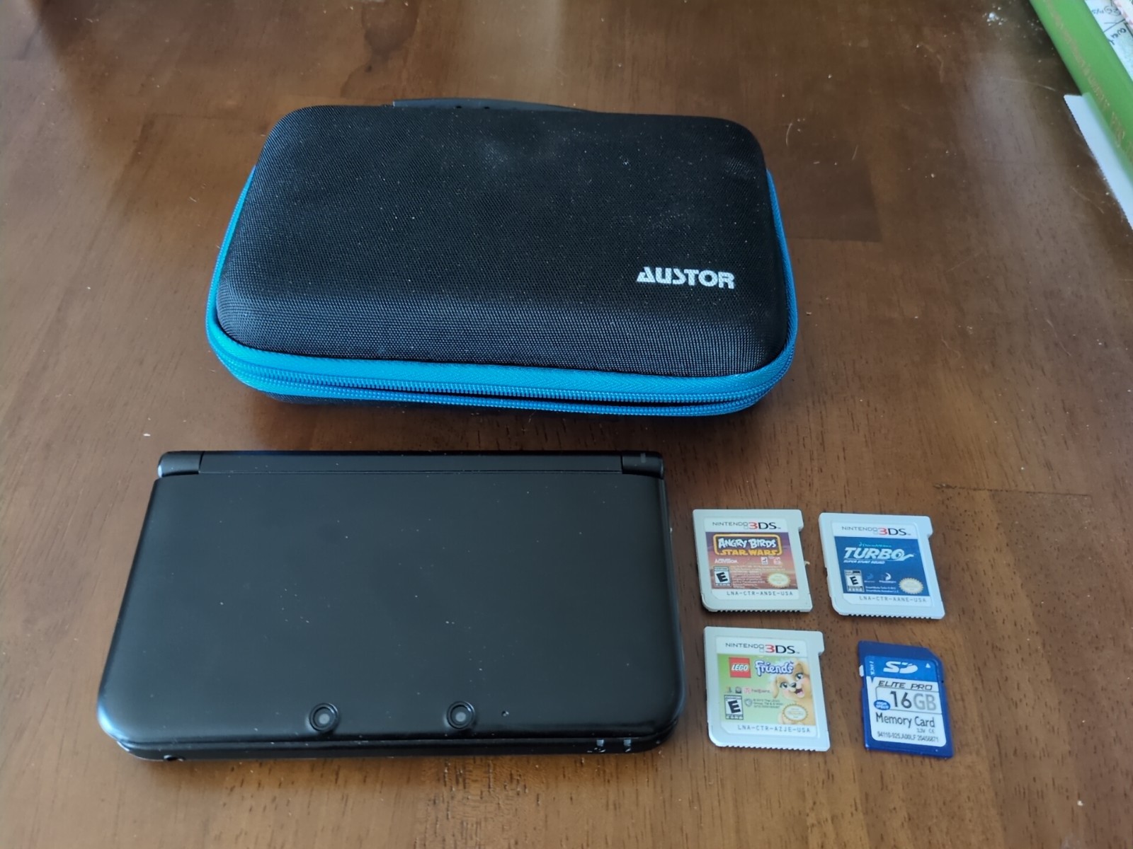 Nintendo 3DS XL LL Metallic Black Console W/ Case, Games, 16GB SD Card