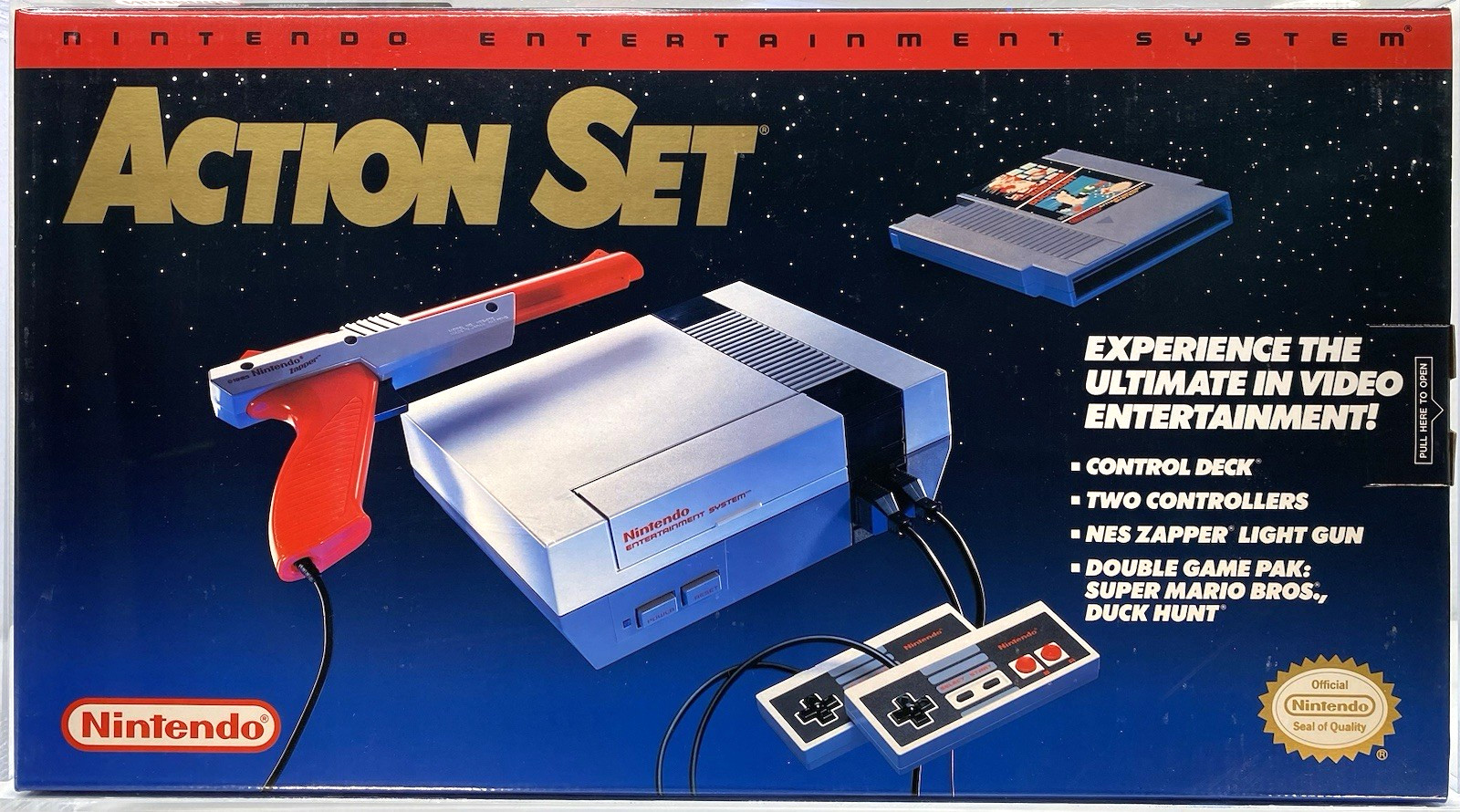 NES Nintendo Action Set Red Zapper System Console New Sealed VGA 85+ TOP POP