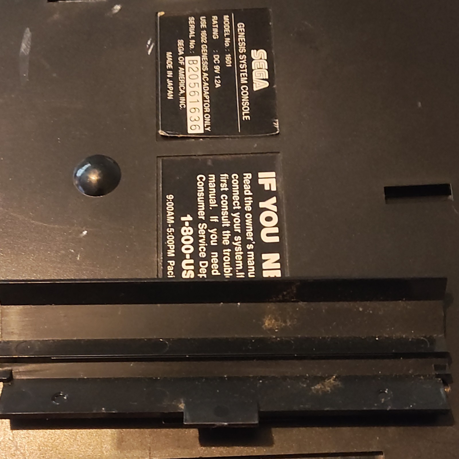 SEGA Genesis 16-Bit Home Console MPN 1601 Black NTSC-U/C (US/Canada)