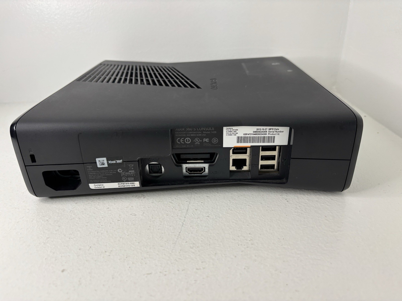 Xbox 360 S Slim Black (Model 1439) Console Only 4GB Tested & Working