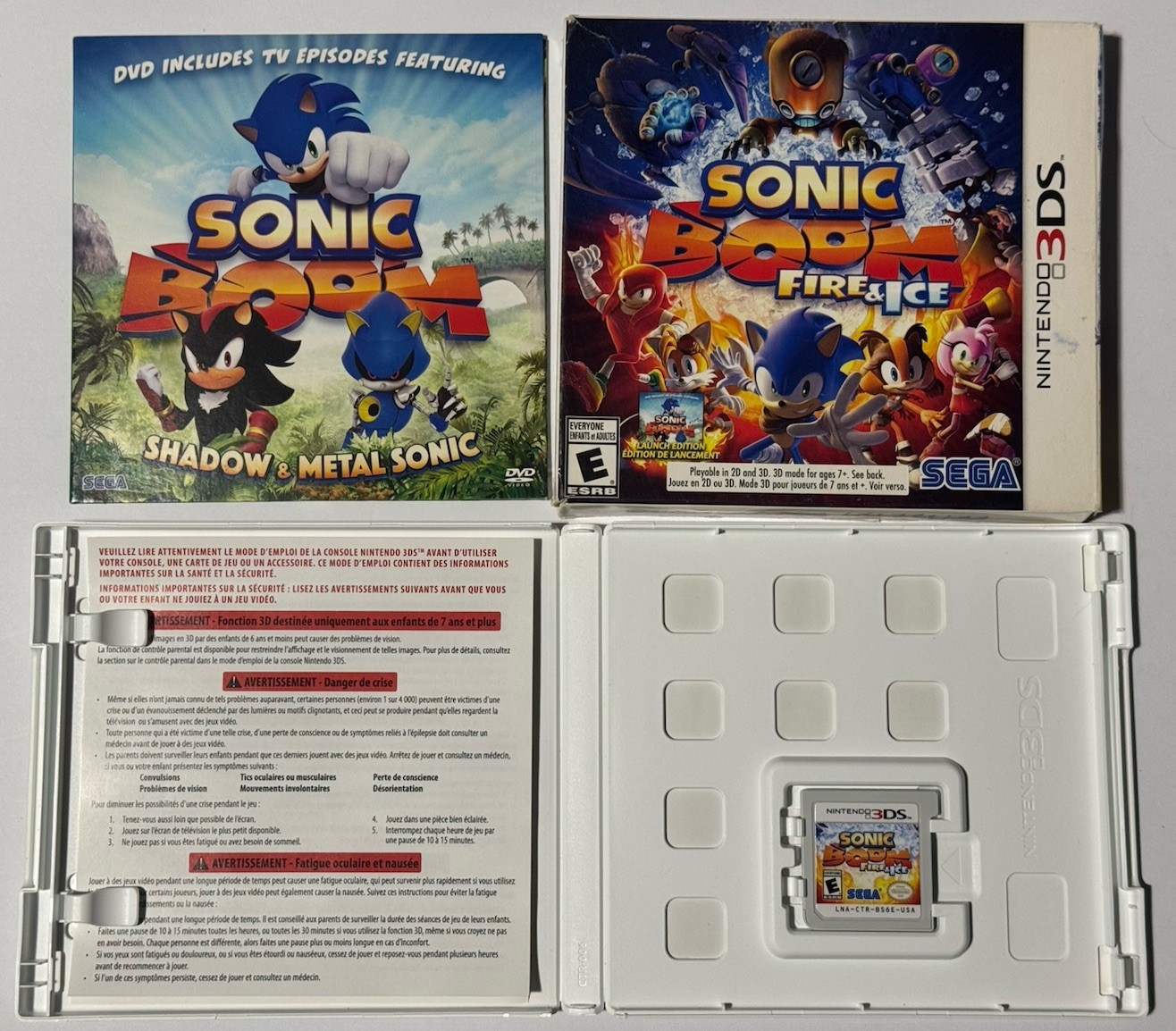 Nintendo 2DS Red Bundle w/ Mario Luigi DK Sonic Boom 3DS Games
