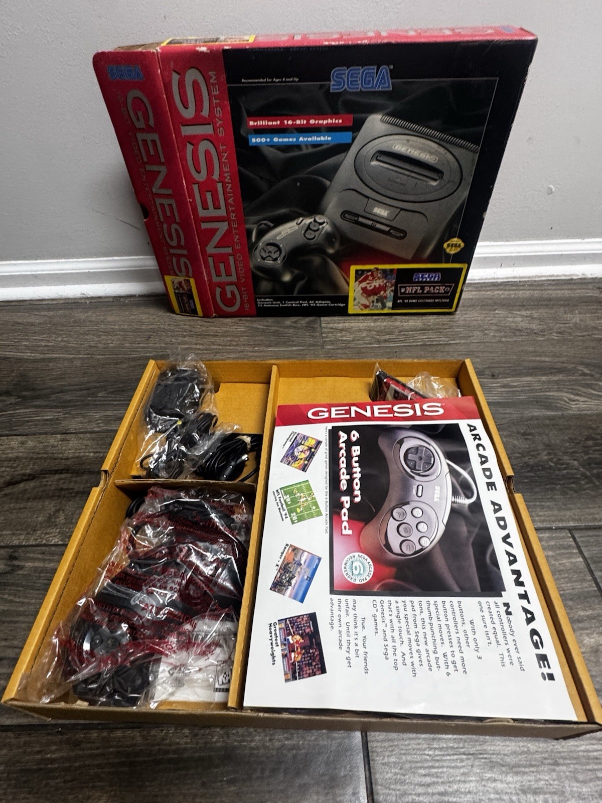 Sega Genesis Sports System – Complete CIB NFL Football 95 Console Lot