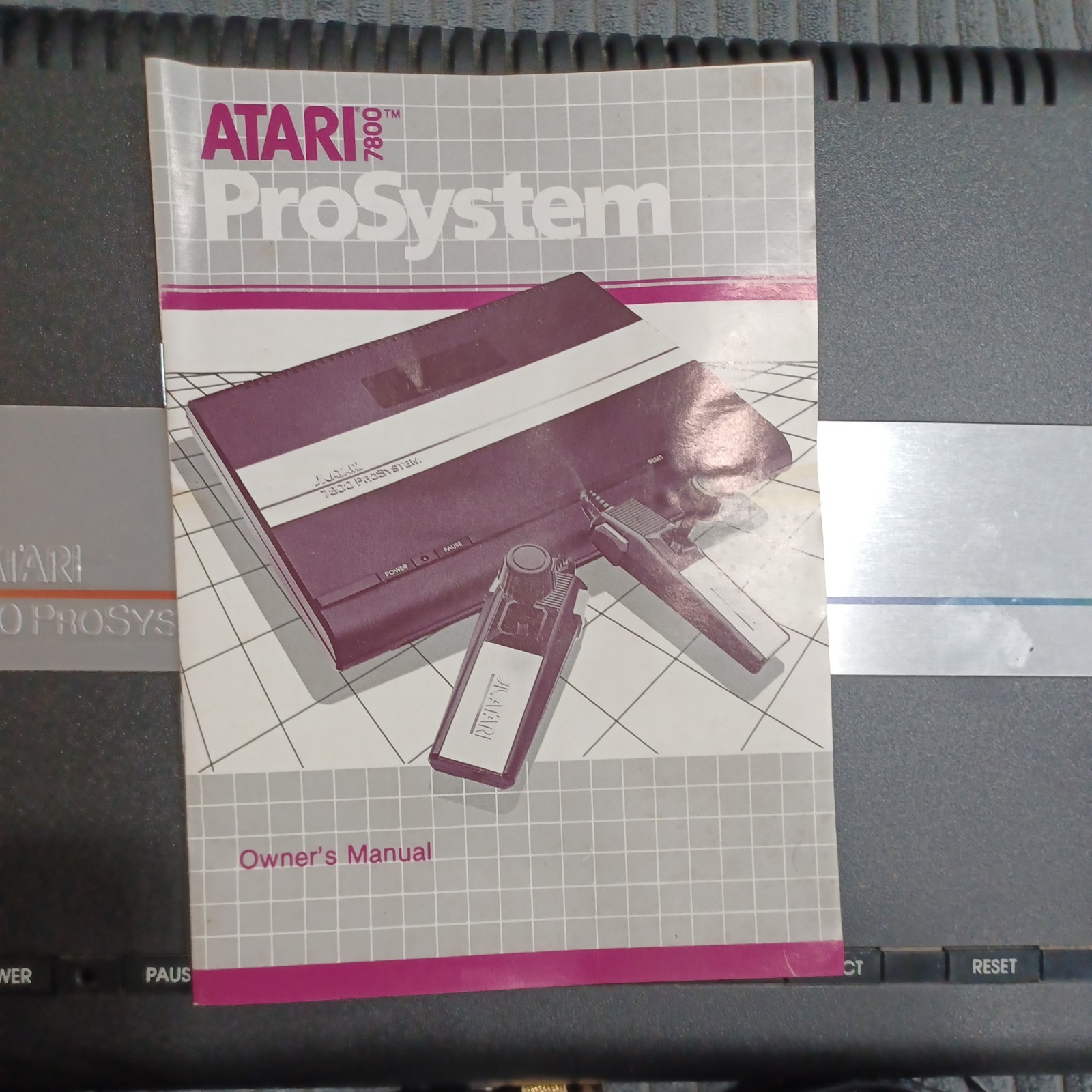 Working Atari 7800 Pro System Console w/ Controllers Power & Connector Cable.