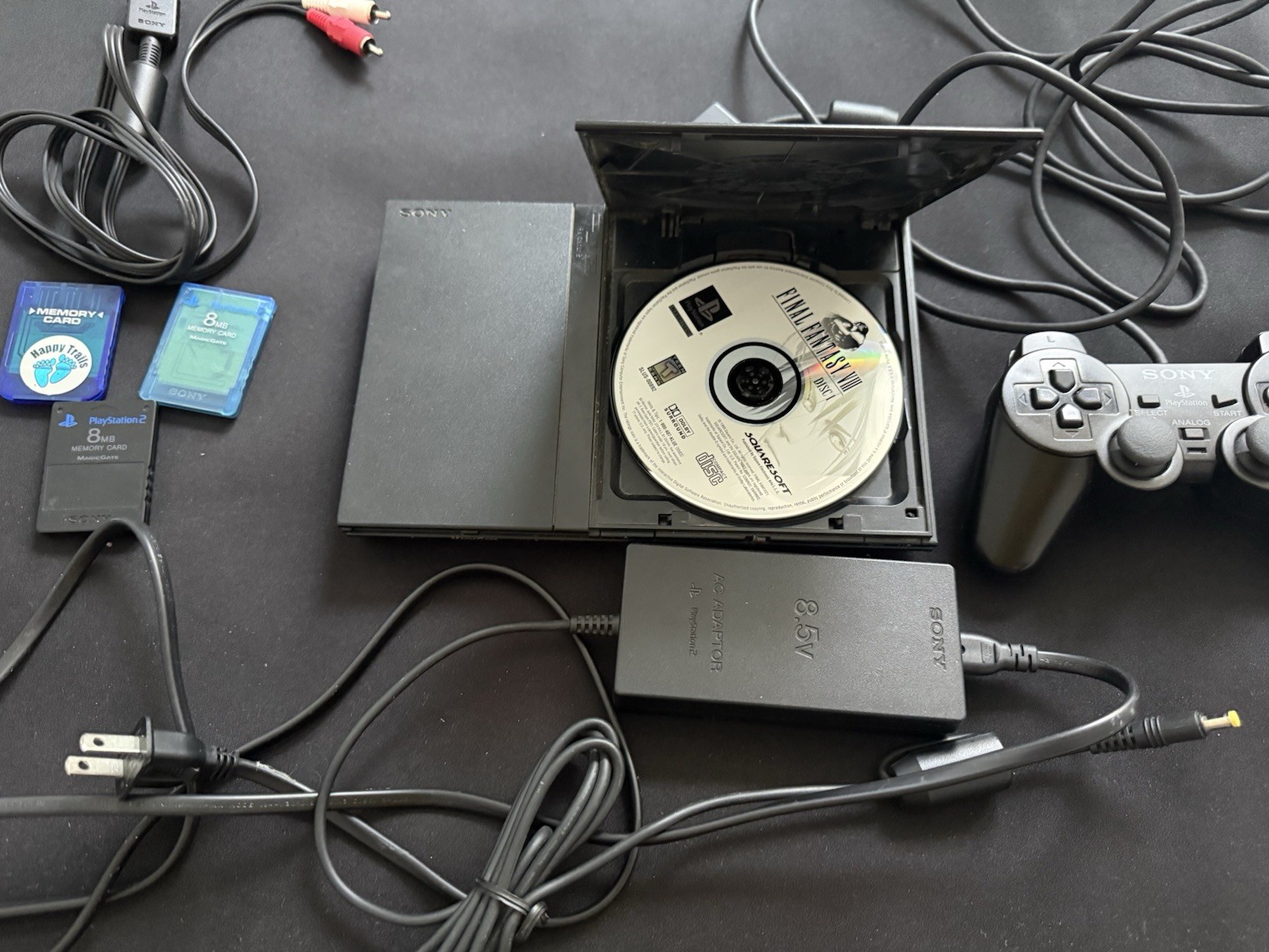 Sony PlayStation 2 Slim Bundle with 22 PS1 and PS2 Games | Tested and Working!