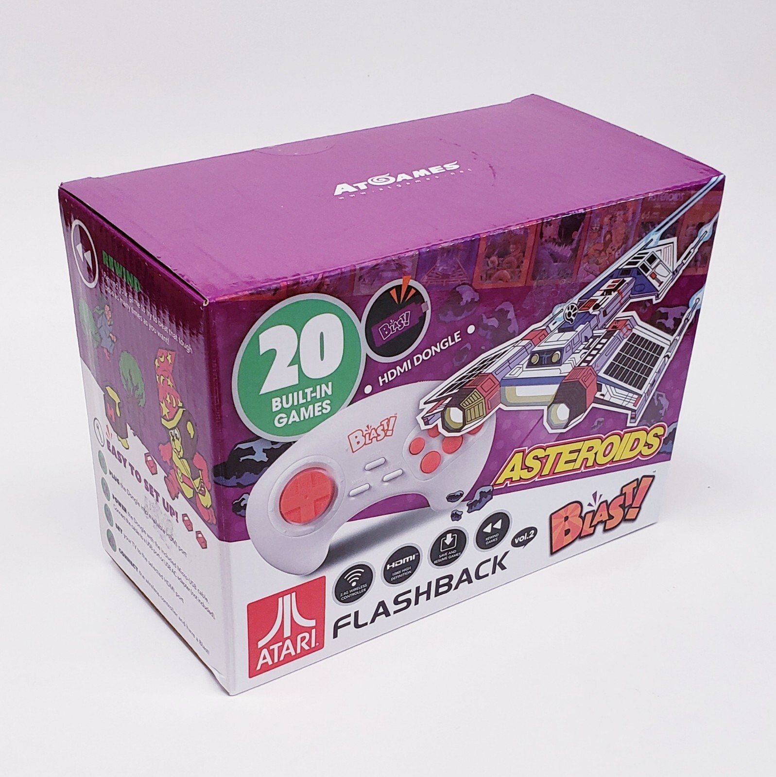 Atari Flashback Blast! Vol.2 Asteroids, Retro Gaming 20 Built in Games BRAND NEW