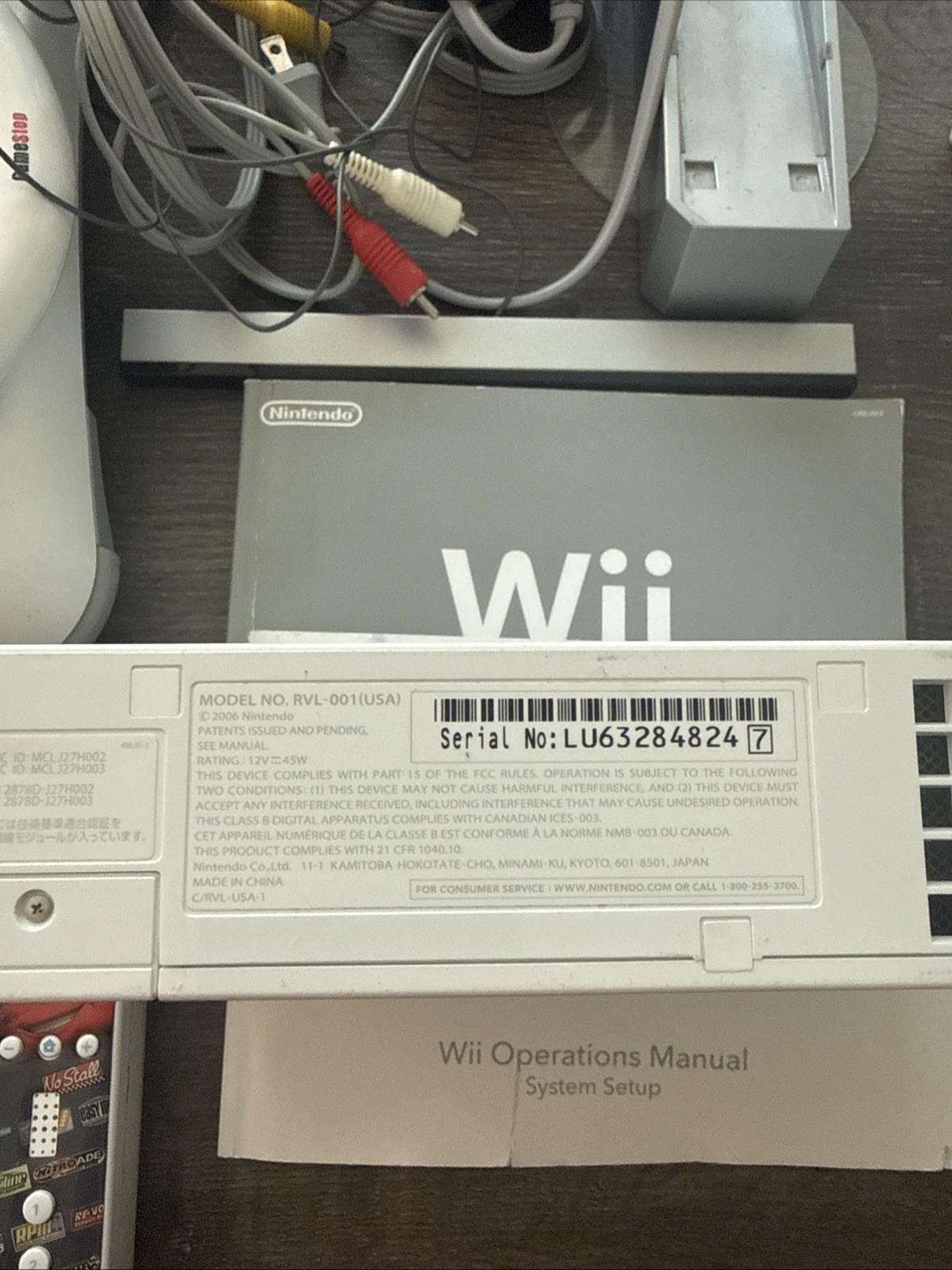 Nintendo Wii Console 2 Controllers Wheels Manuals 15 Games – READ Description