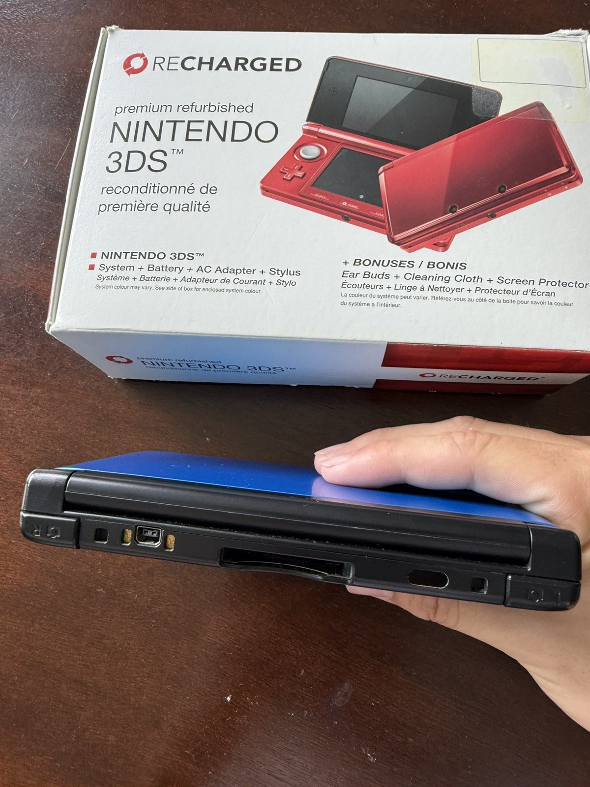Nintendo 3DS XL Handheld Console Blue W/ Pokémon Crystal Version 2001 Downloaded