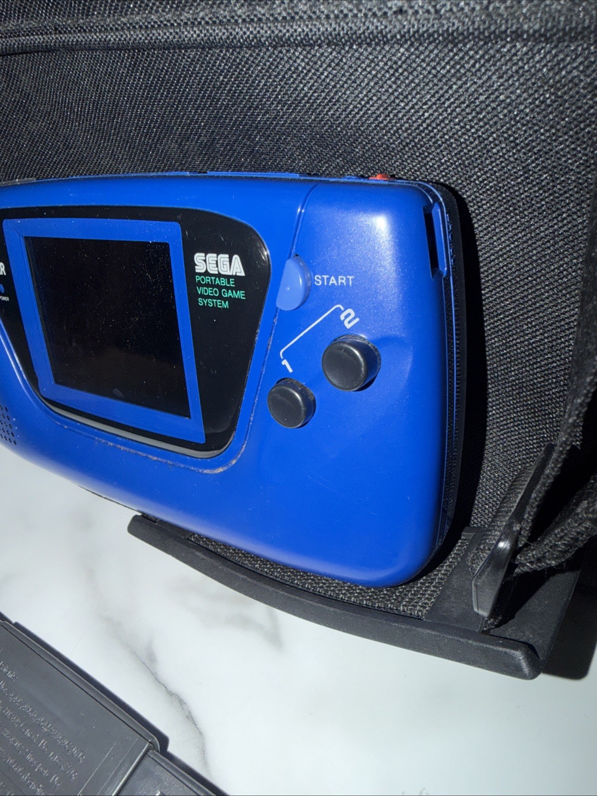 SEGA Game Gear Blue Console Bundle w/ Case & 4 Games Sonic & BB ⚾️ Repair/Parts