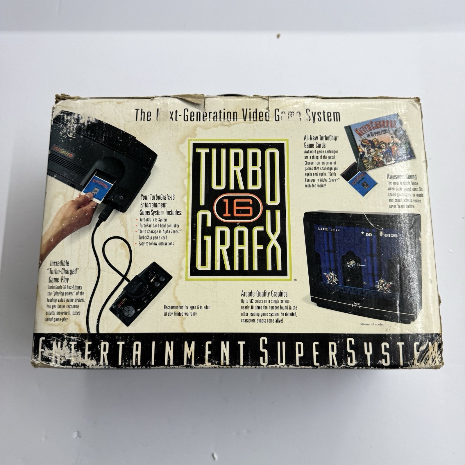 Tg16 – NEC TurboGrafx-16 System Black Console *Not complete* W/ Box Tested Works