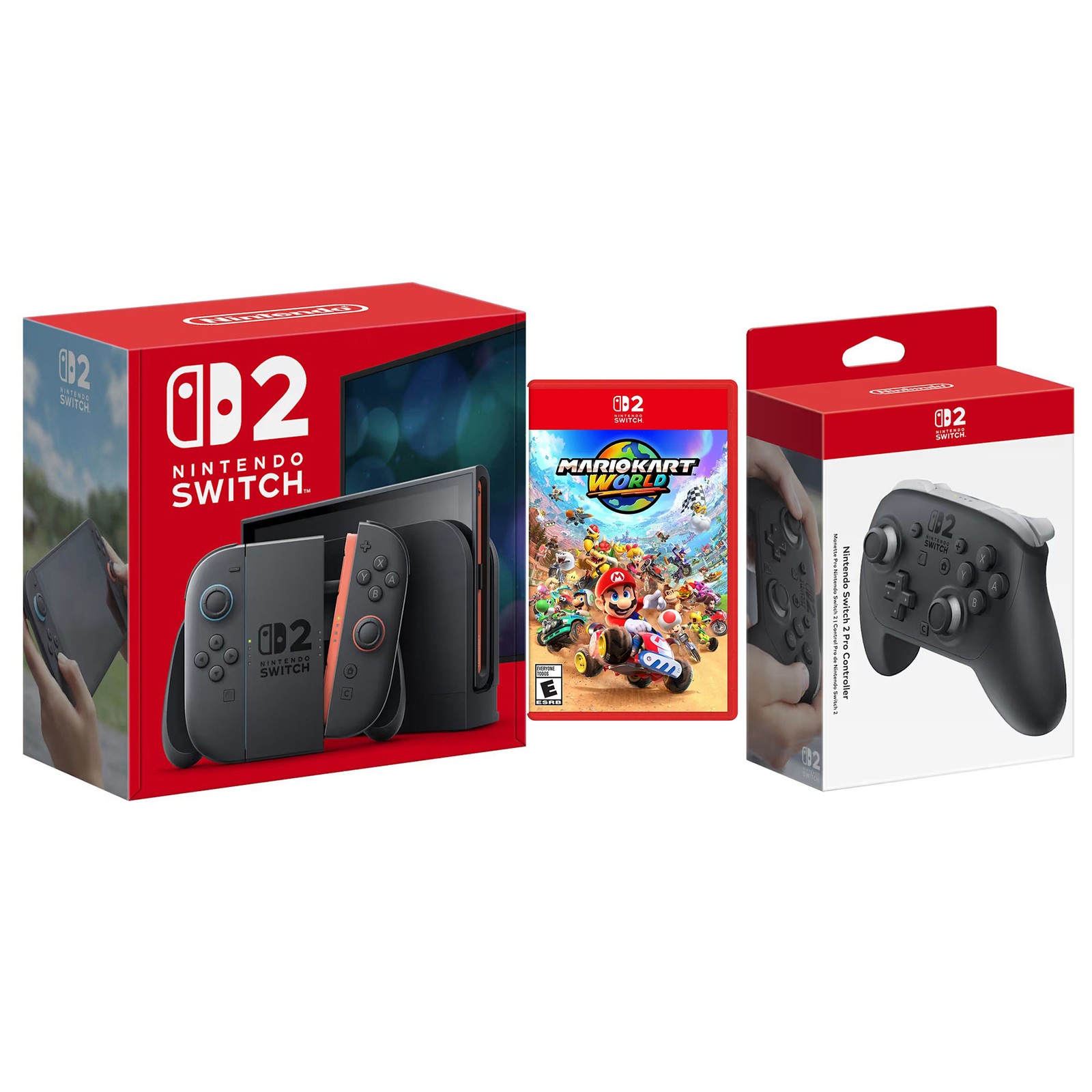 Nintendo Switch 2 Console with Mario Kart World and Pro Controller Bundle