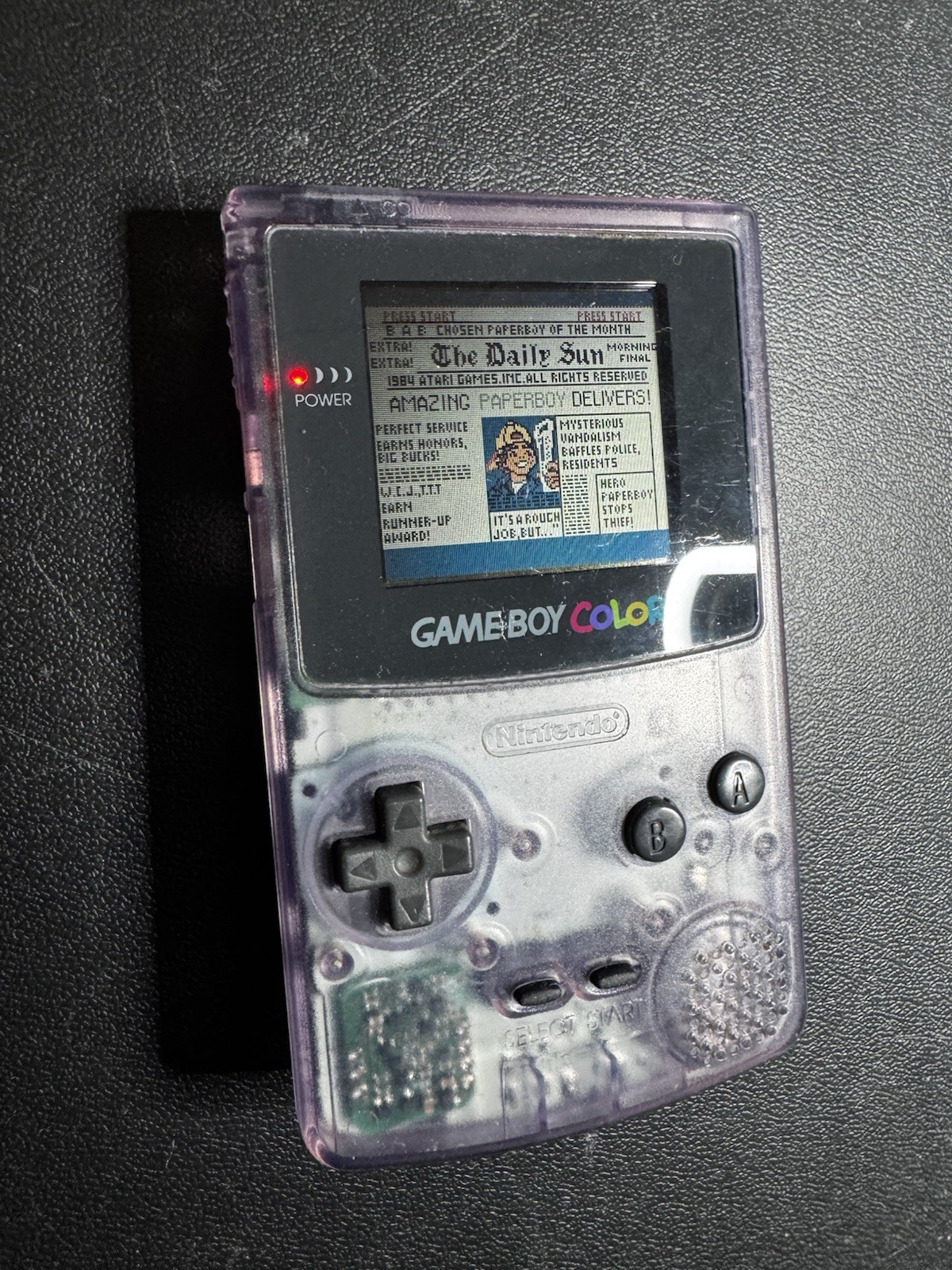Nintendo Game Boy Color Atomic Purple W/ 4 Games Tested Works Great Yugioh Buffy