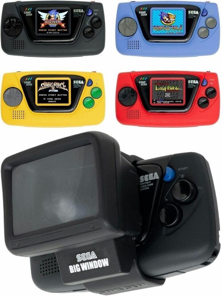 SEGA Game Gear Micro Black Blue Yellow Red White Big Window Micro