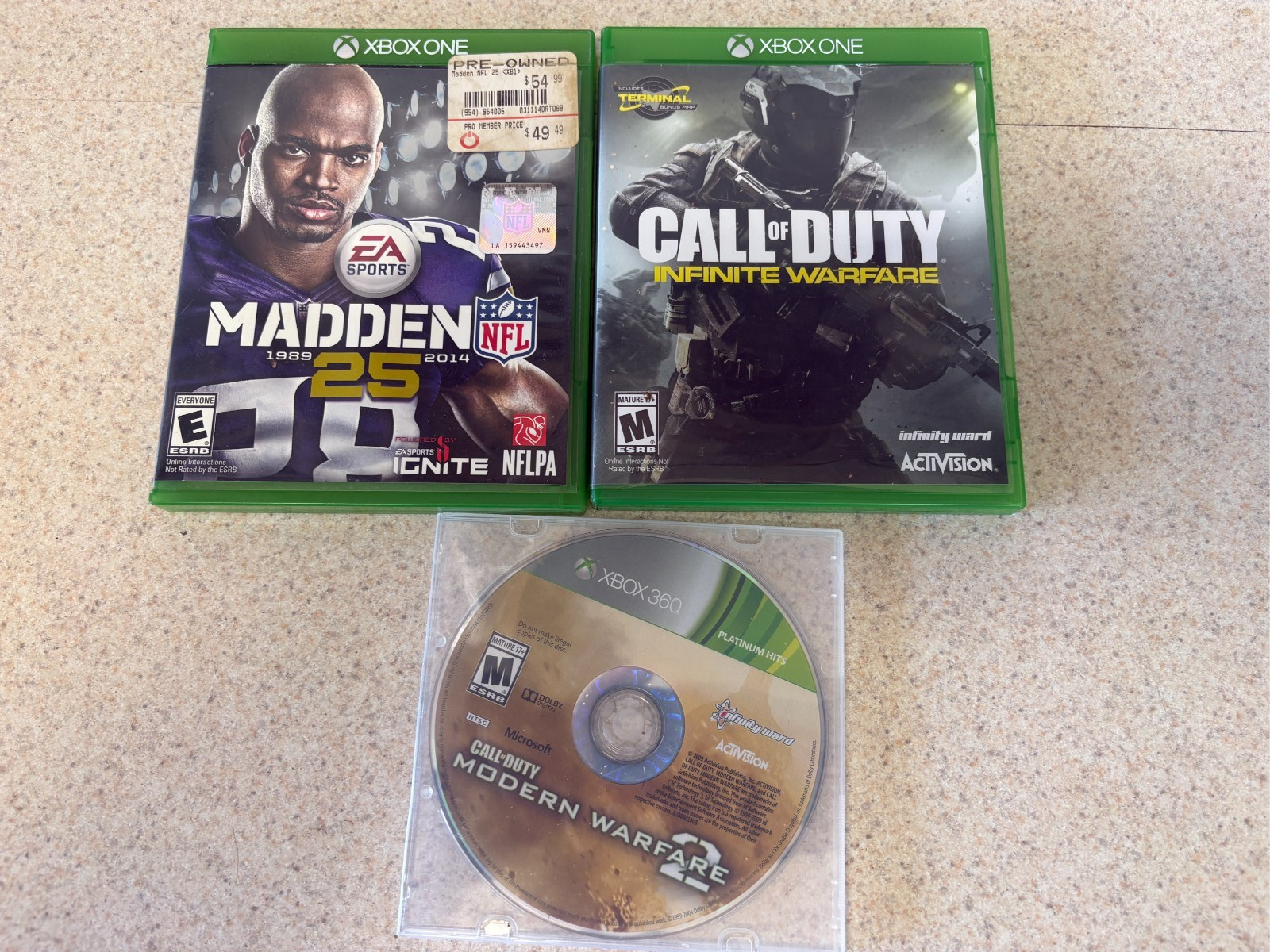 Microsoft Xbox One 1 TB Black Console 1540 w/ Controller & 3 Games