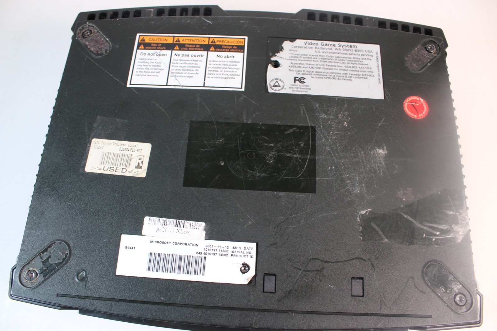 Microsoft Original Xbox Console – for parts – CD Drive does work