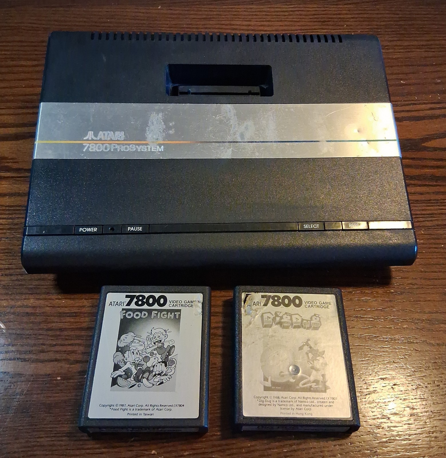 Atari 7800 Console + DigDug & Food Fight Tested SEE PICS/DESCRIPTION