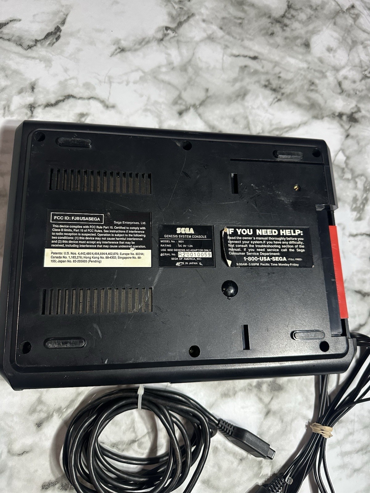 SEGA Genesis 16-Bit Console MK-1601 Black NTSC-U/C w/ Controller & Cables