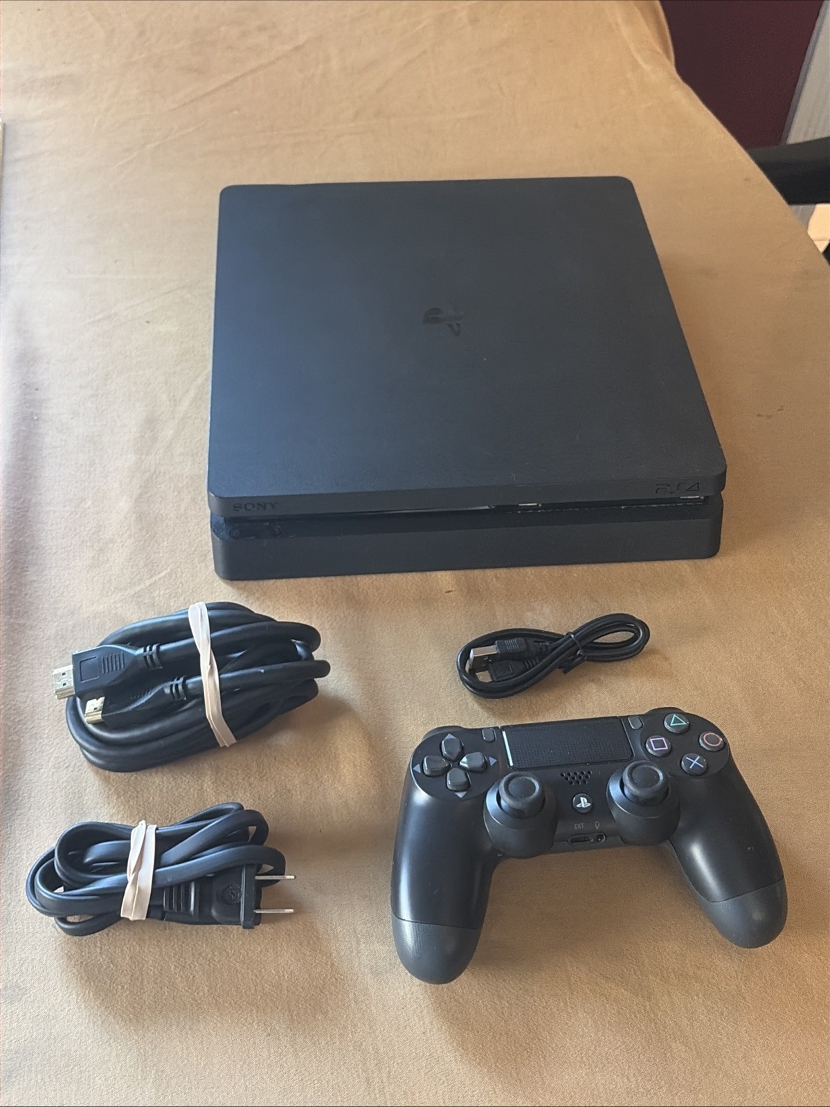 PlayStation 4 Slim PS4 1TB Black Console CUH-2215B v12.00 w/Cords Controller(5