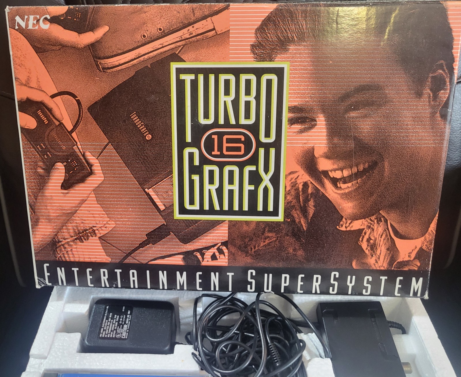 NEC TurboGrafx-16 Console Box Keith Courage Alien Crush MISSING POWER ADAPTER