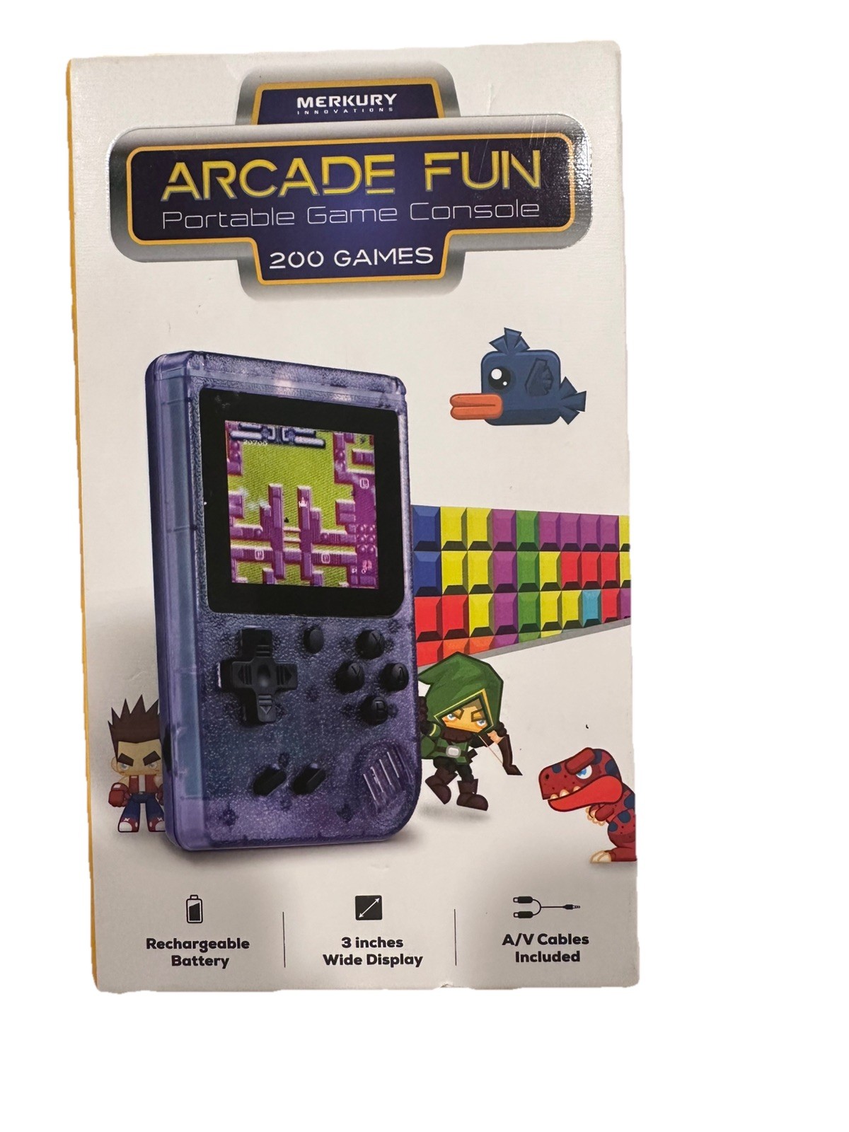 Merkury Innovations Arcade Fun Portable Game Console 200 Games Rechargeable