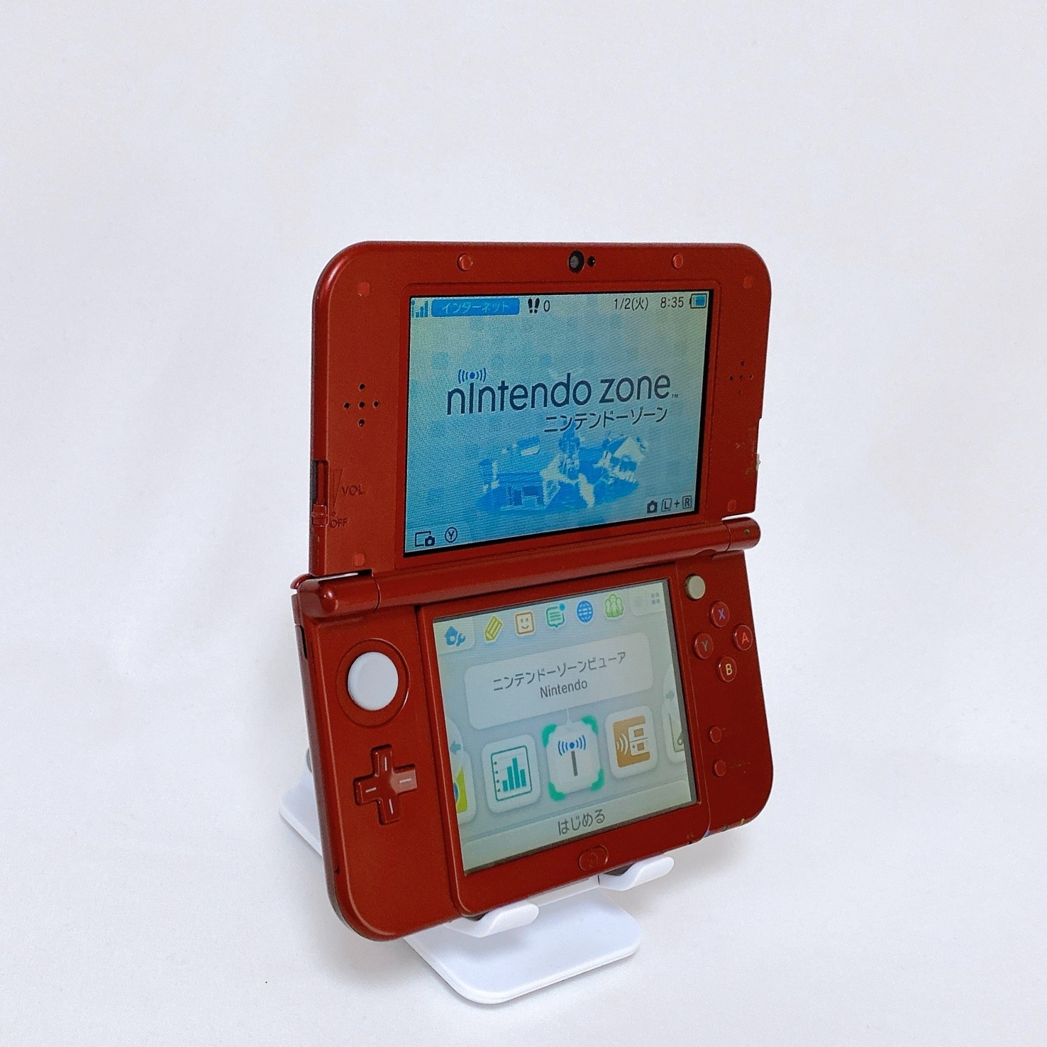 【Dual IPS】New Nintendo 3DS LL XL Metallic Red Console Stylus Japan Tested Rank A