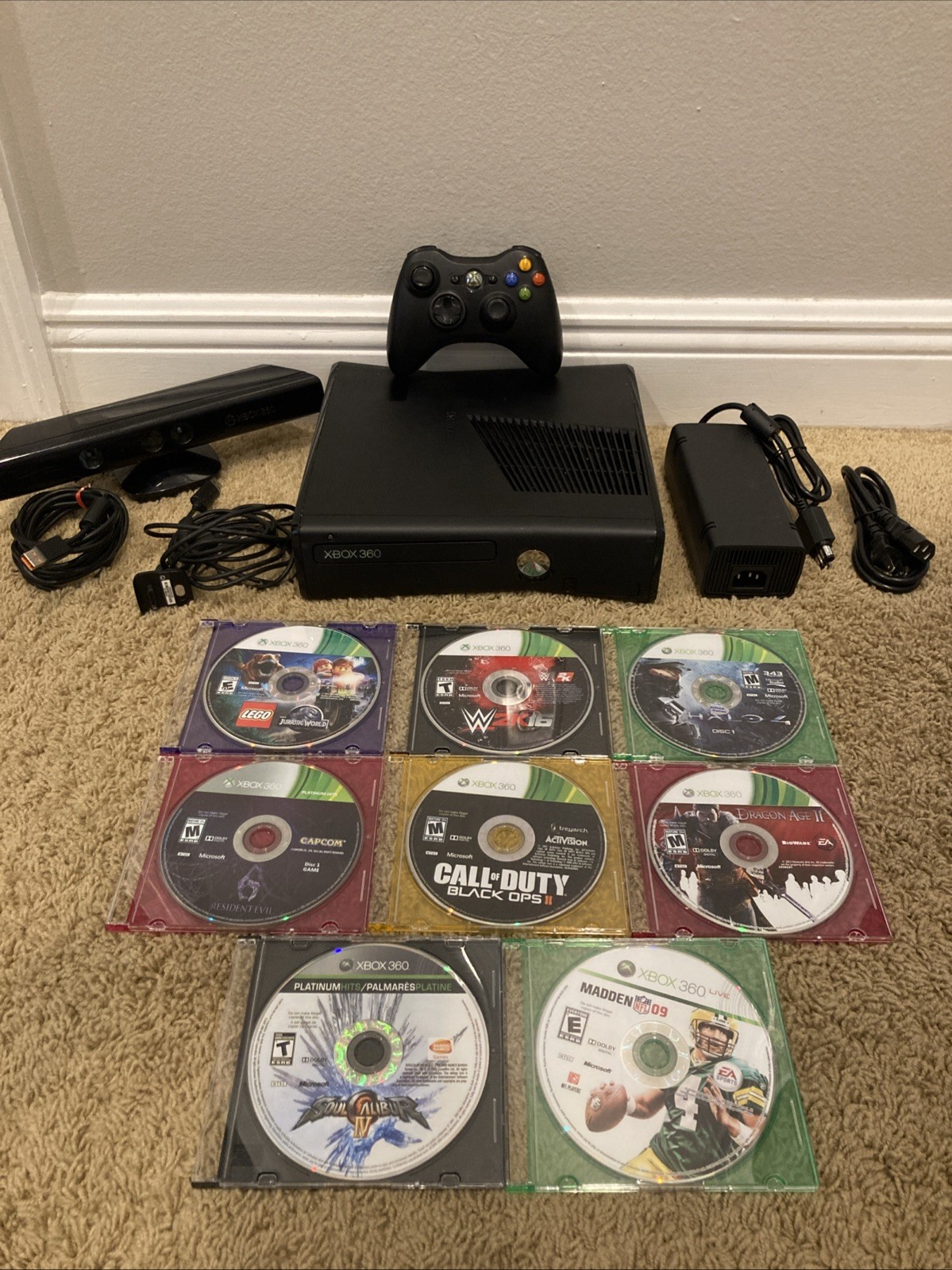 Xbox 360 S Console 8 GAME BUNDLE! CLEANED/TESTED! Ships Fast