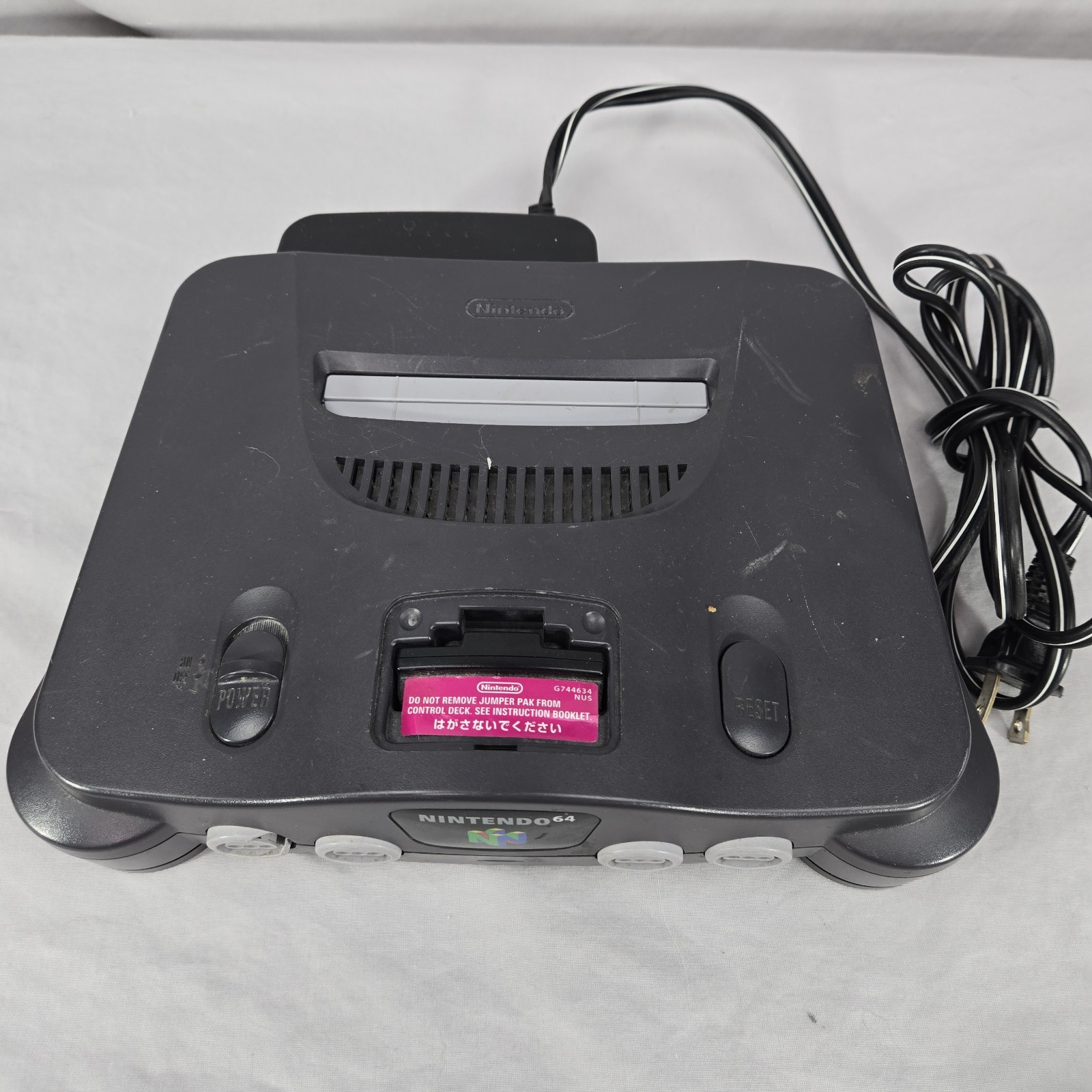 Nintendo 64 N64 Console NUS-001 USA W Power Cord TESTED Works