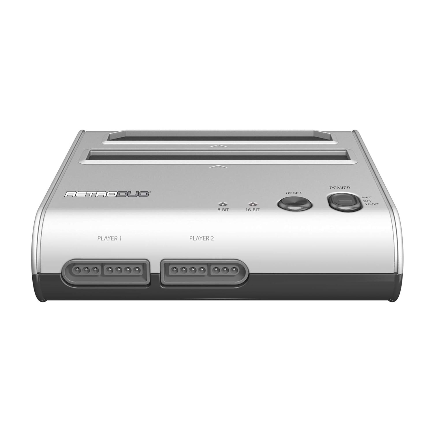 Retro-Bit RetroDuo Dual 2-in-1 Retro Console for SNES & NES Games – Silver/Black