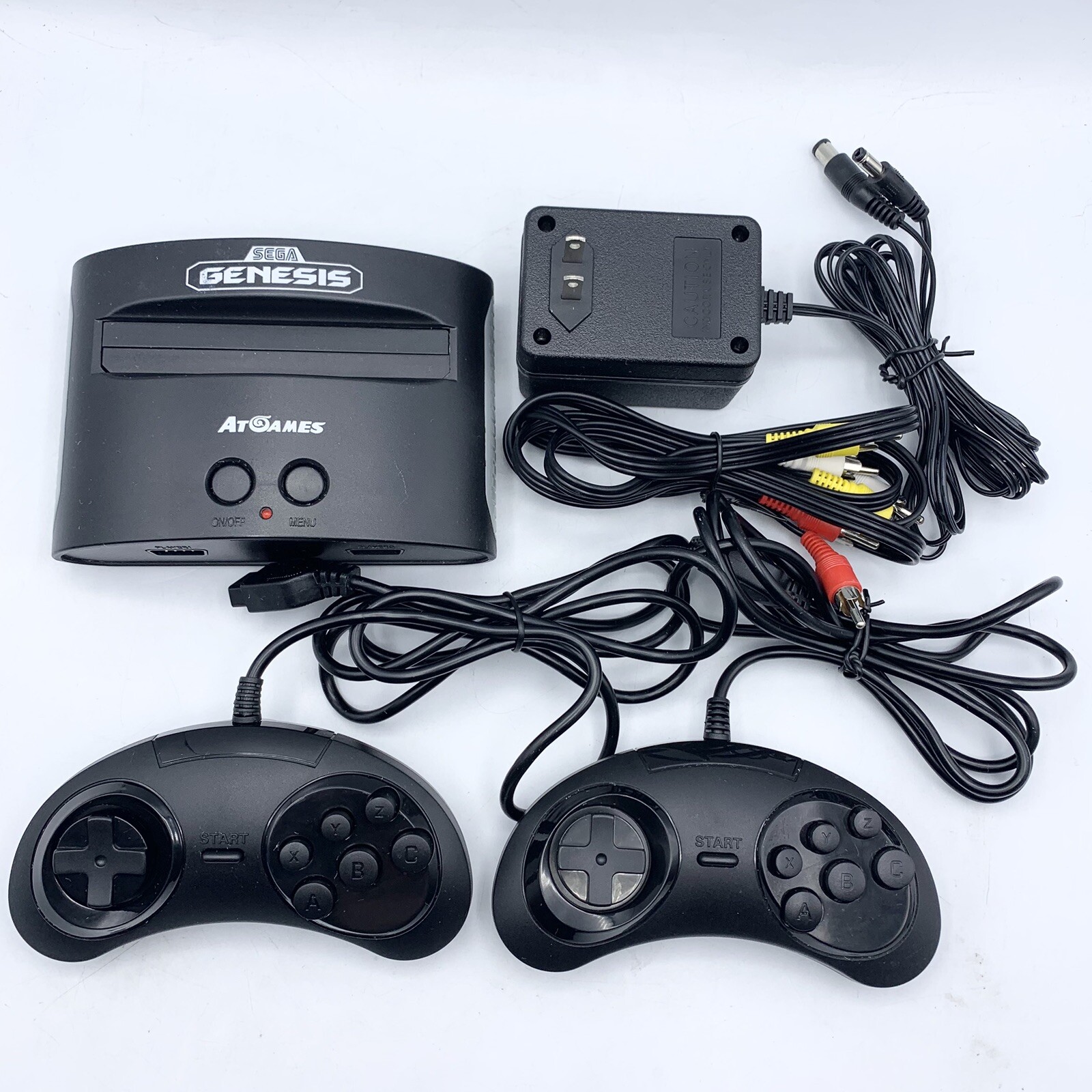 AT Games Sega Genesis Classic Mini Console W/ 2 Wired Controllers Cords Tested