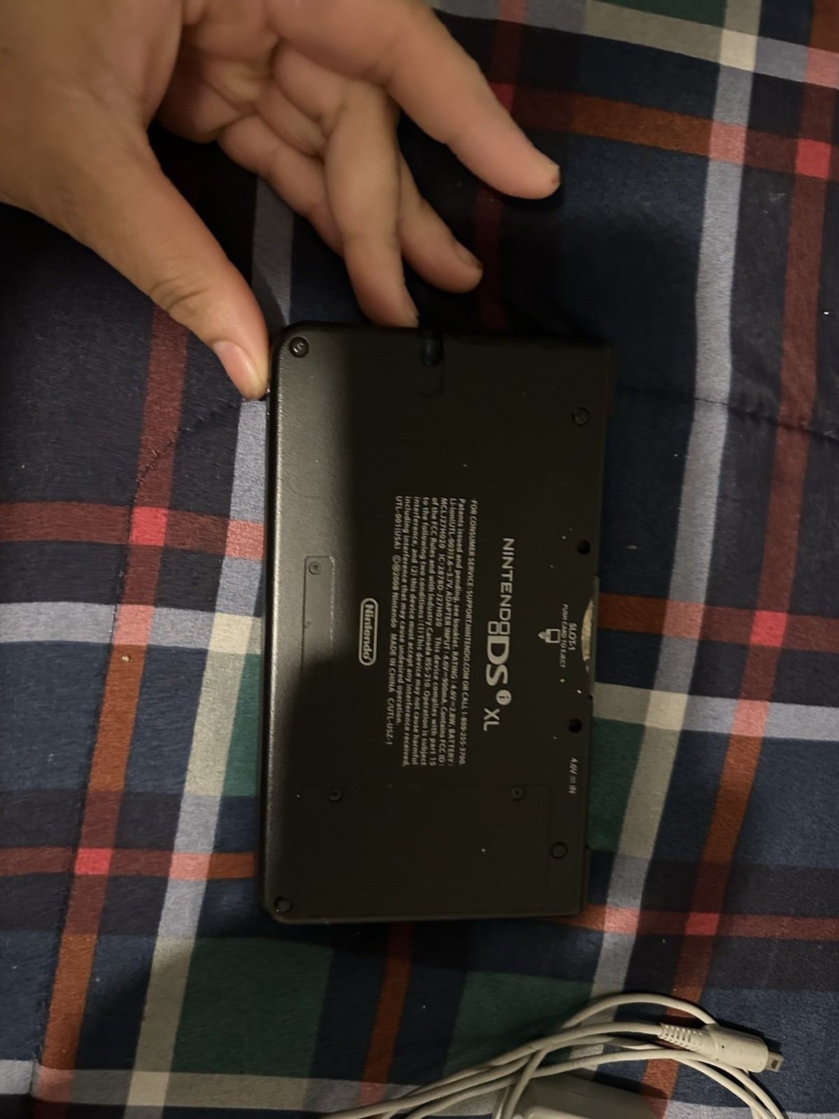 Nintendo DS XL Handheld System Black/Blue Headphone Jack