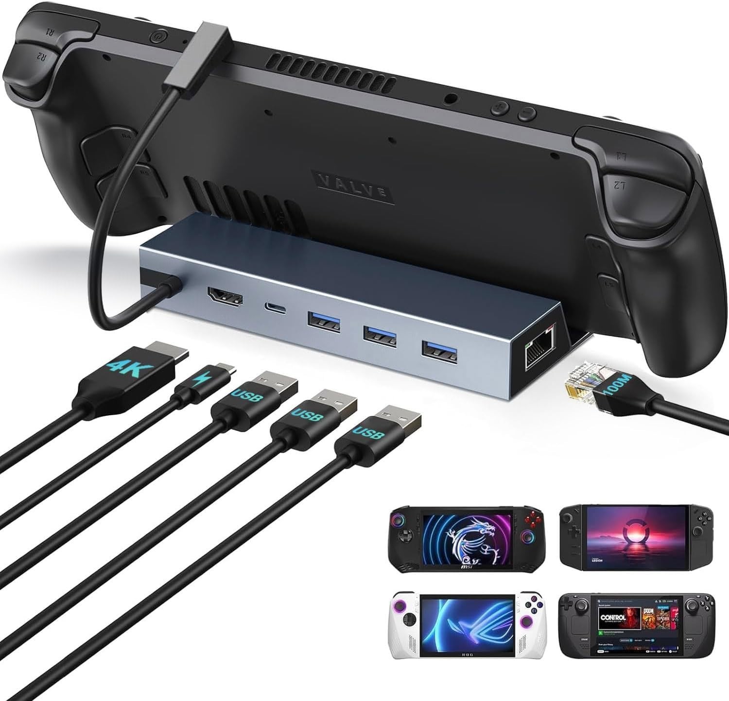 Enhance Your Gaming with 6-in-1 Dock for Steam Deck – 4K UHD & Reliable Ethernet