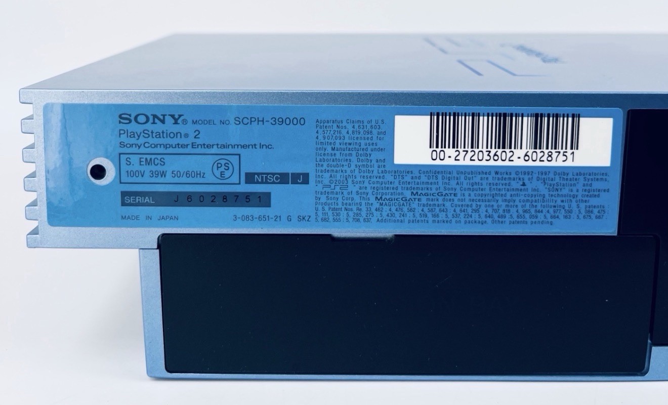 Sony PS2 SCPH-39000 Aqua Blue Console Box Controller Japan Rare Color