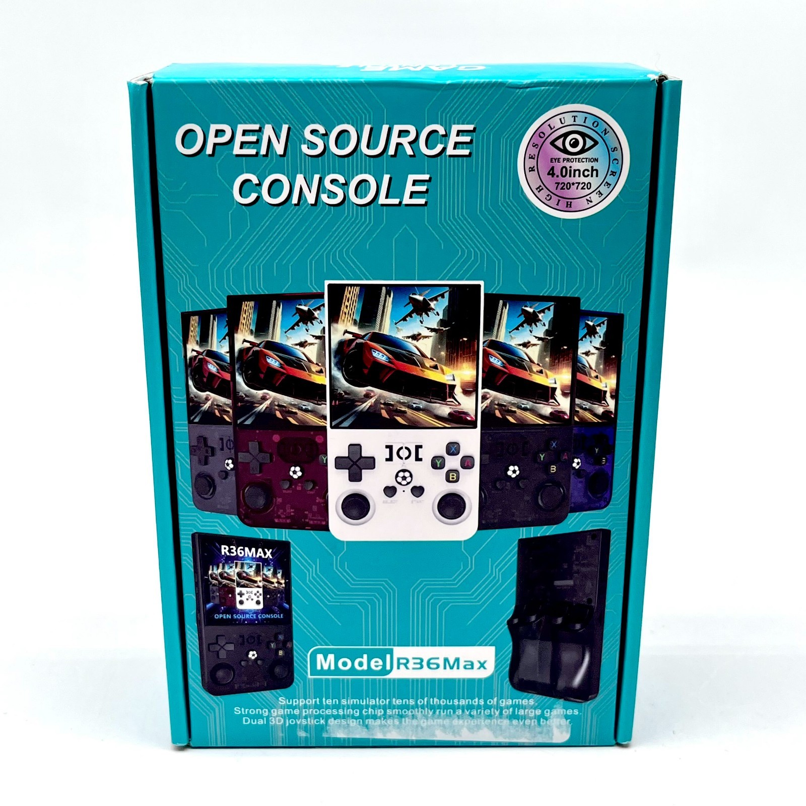 Toiular Retro Style 4 Inch 720x720p Display Open Source Console R36 Max – Black