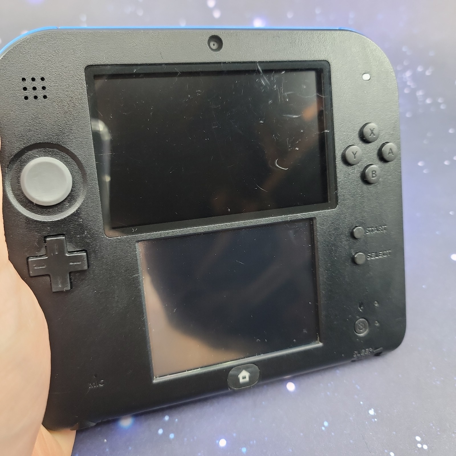 Nintendo 2DS Console Blue Black W/ Stylus & Power Cord Tested Working NTSC-U