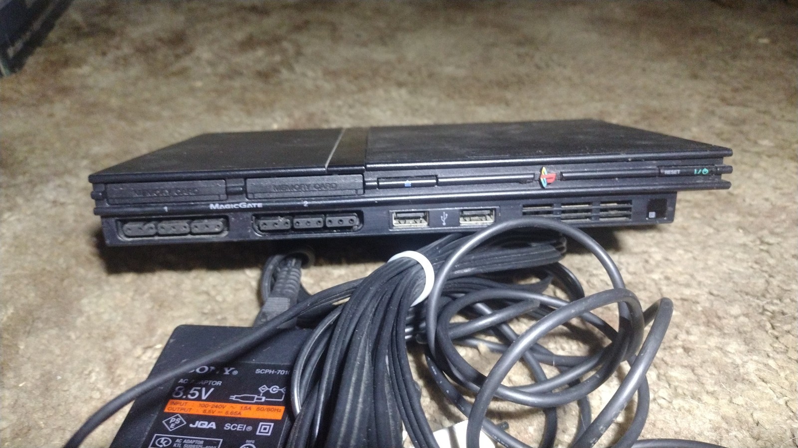 Sony PlayStation 2 Slim Line Version 1 Console – Charcoal Black (SCPH-70012)