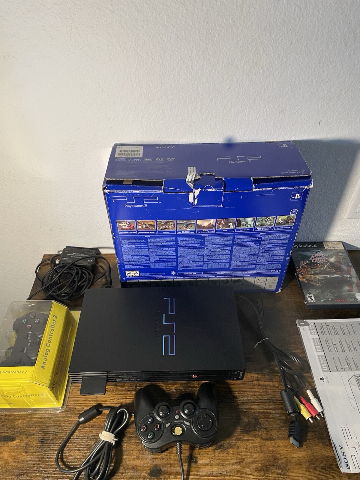 Sony PS2 Fat Console SCPH-39001 PlayStation Bundle 2 Controllers Box CIB TESTED