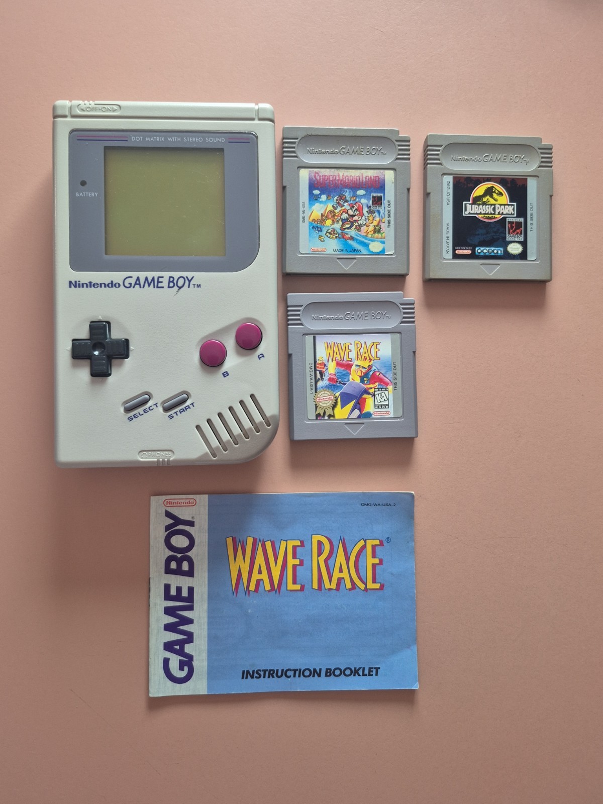 Original Nintendo Gameboy Console DMG-01 Plus 3 Games tested Please Read