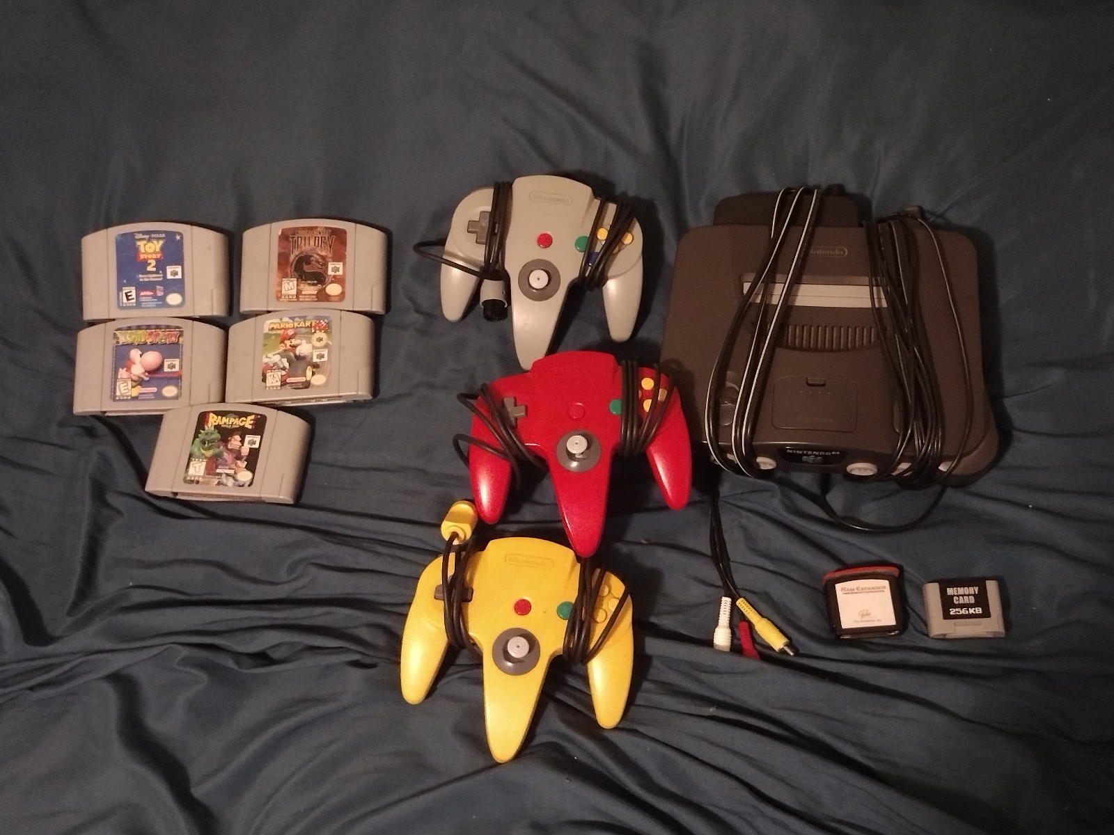 Nintendo 64 Console with 3 Controllers, 5 Games, Expansion Pak, And Memory Card