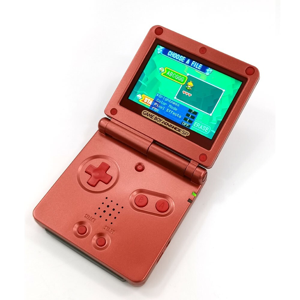 Game Boy Advance SP Red HD IPS V5 LCD Backlight Console 720×480