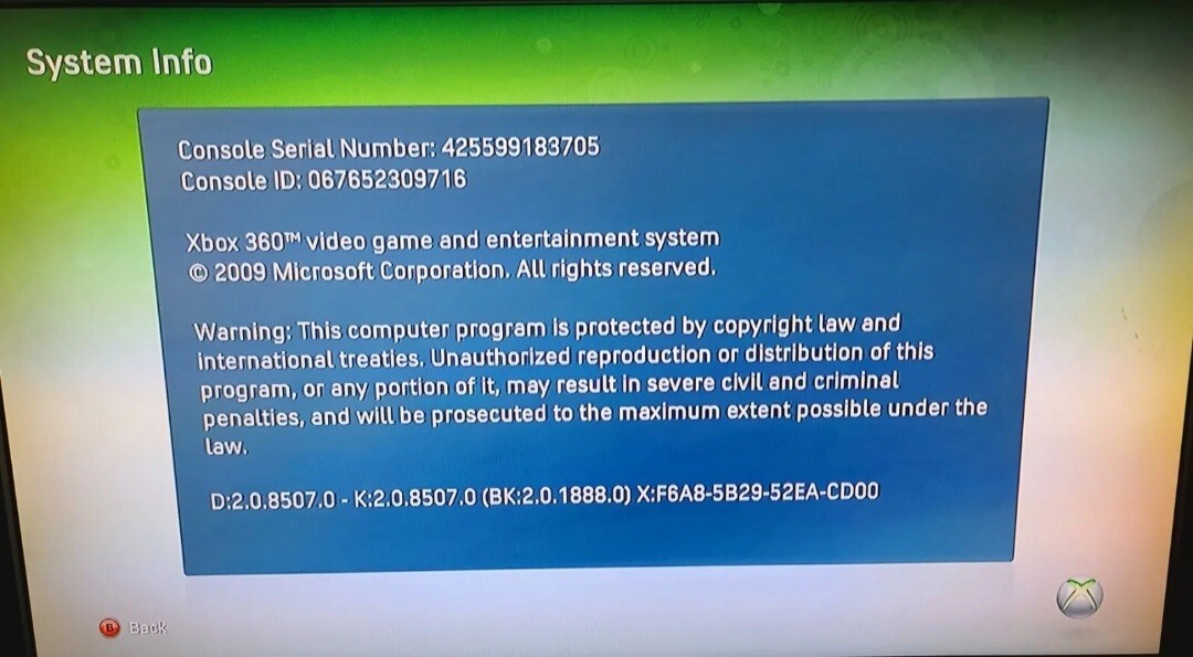 Xbox 360 Pro 20GB Console Microsoft Refrb On Dashboard 8507