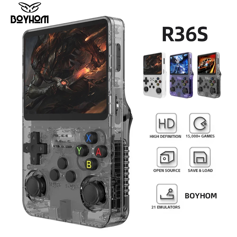 128G R36S Retro Handheld Video Game Console Linux System 3.5 Inch IPS Pro