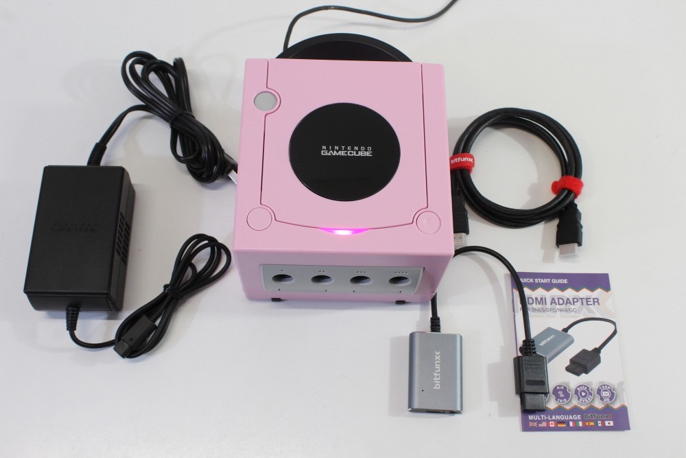 Nintendo Gamecube Console Pastel Pink LED AC S-Video to HDMI NTSC-U/C DOL-001 GC
